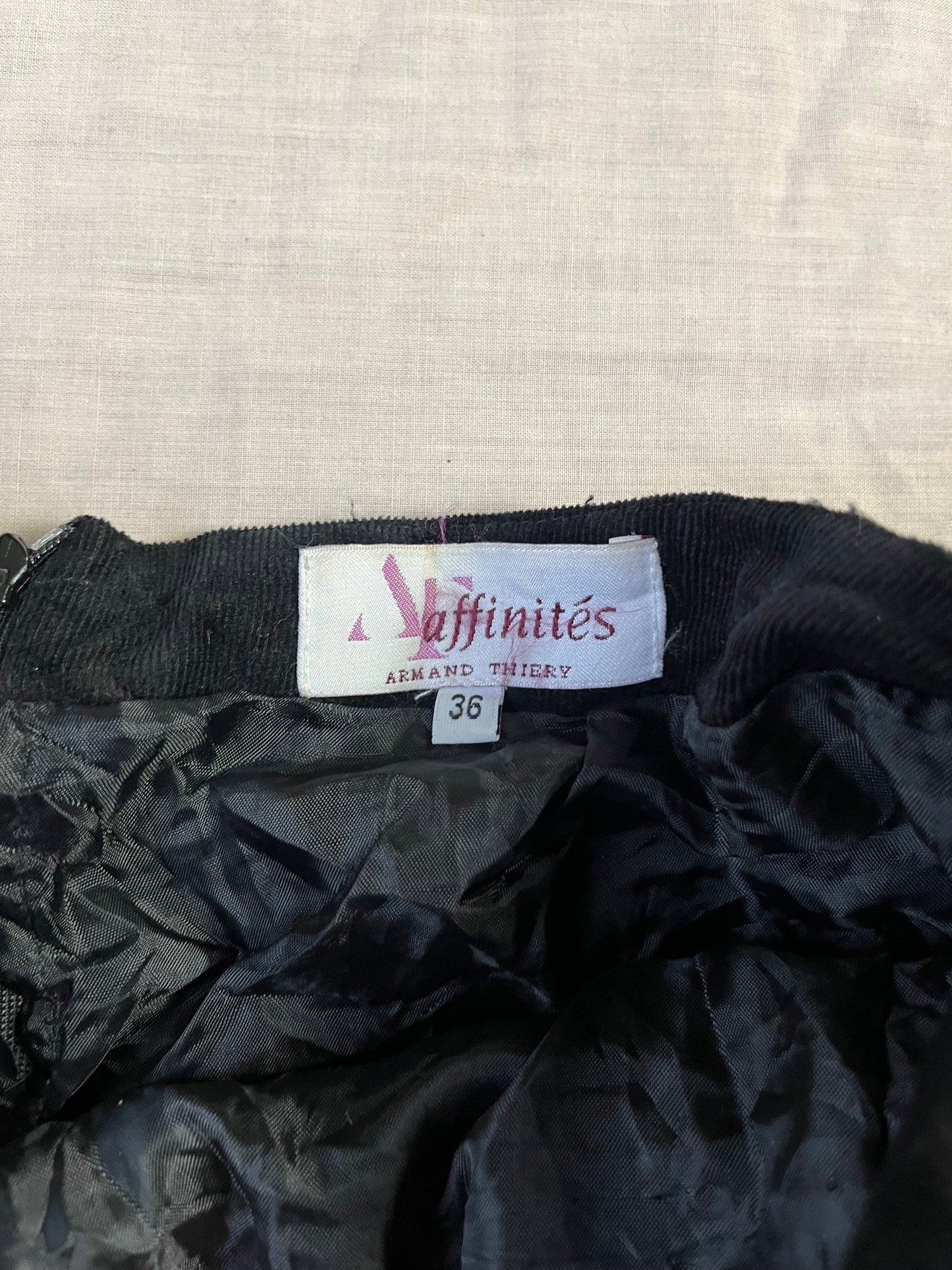 Black Corduroy Maxi Skirt UK 8