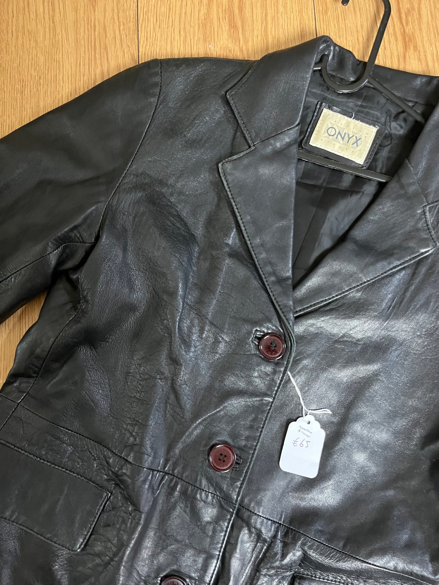 Black Leather Jacket UK 12