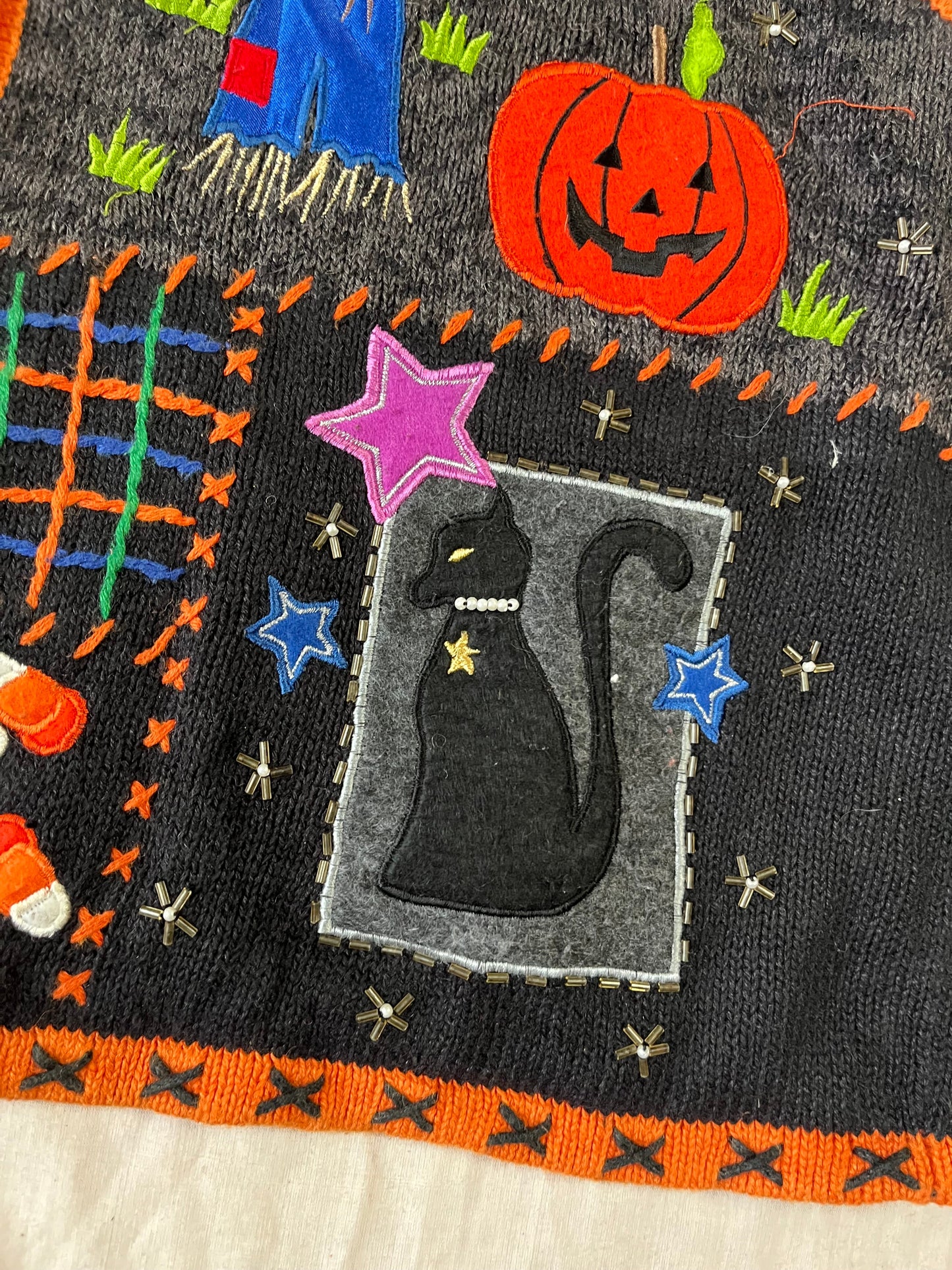 Sleepy Hollow 1990s Halloween Sweater Vest L