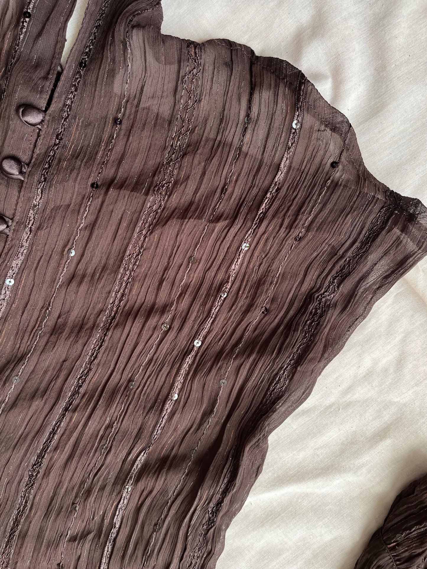 Brown Mesh Top - UK 12