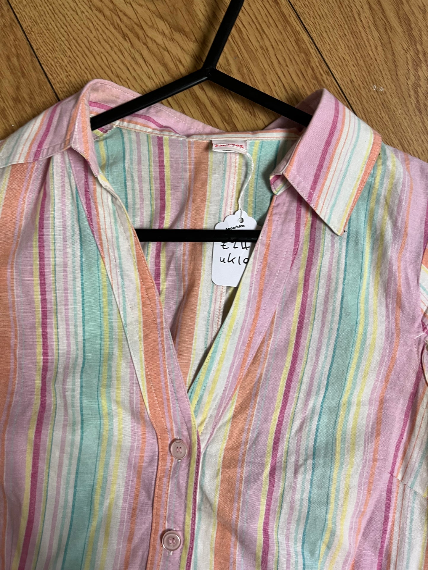 Y2k Striped Shirt UK 10