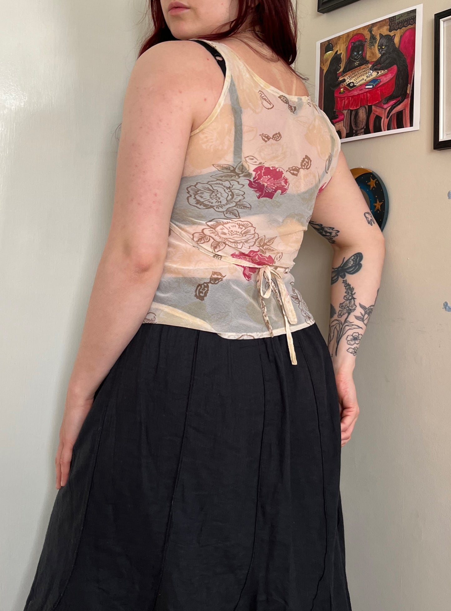Floral Mesh Top UK 10