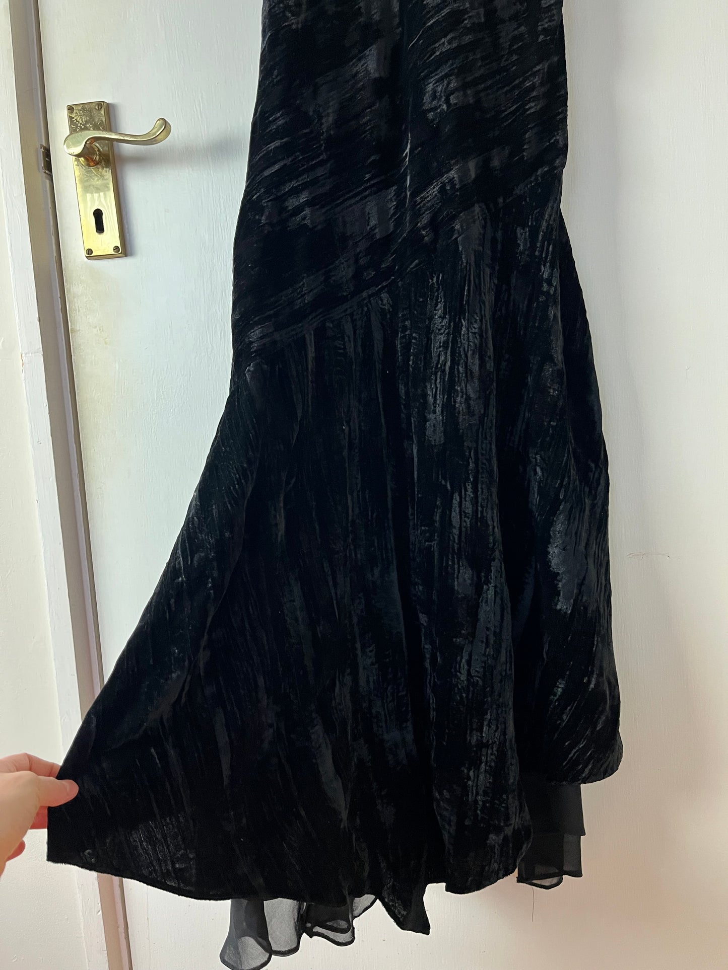 Black Velvet Dress UK 8