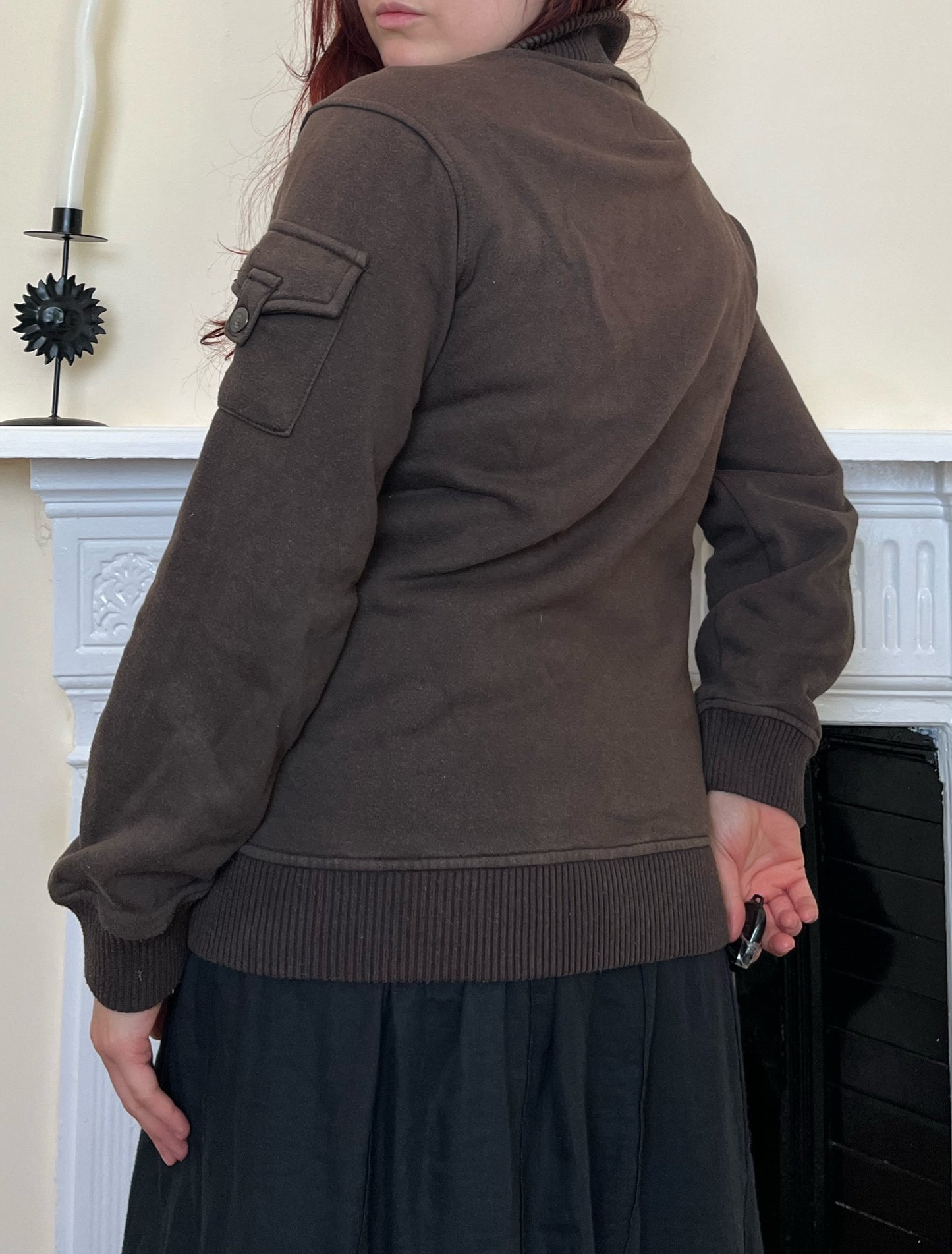 Brown Zip Up Jumper M