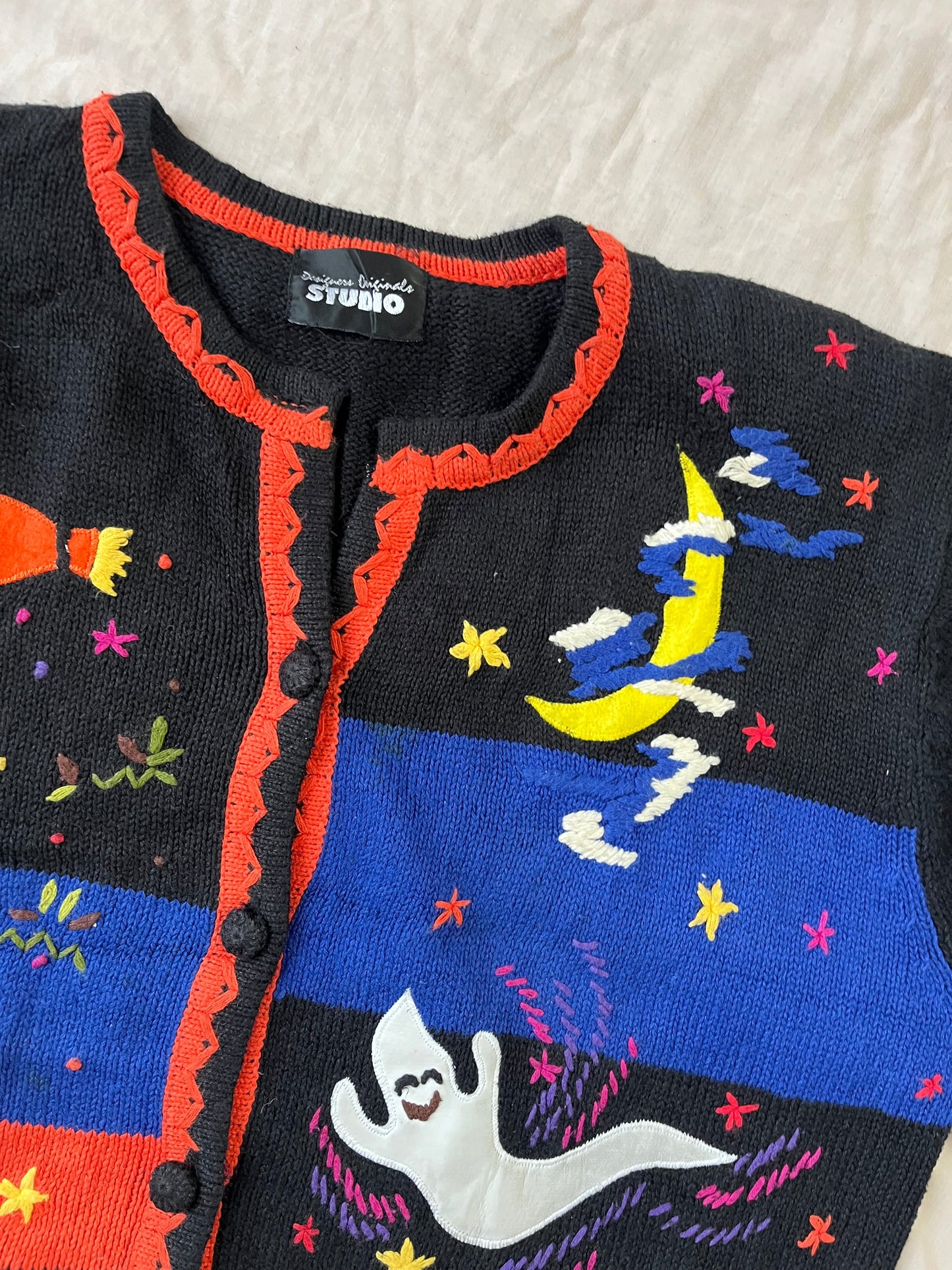 Halloween Hauntings 1990s Halloween Cardigan L/XL