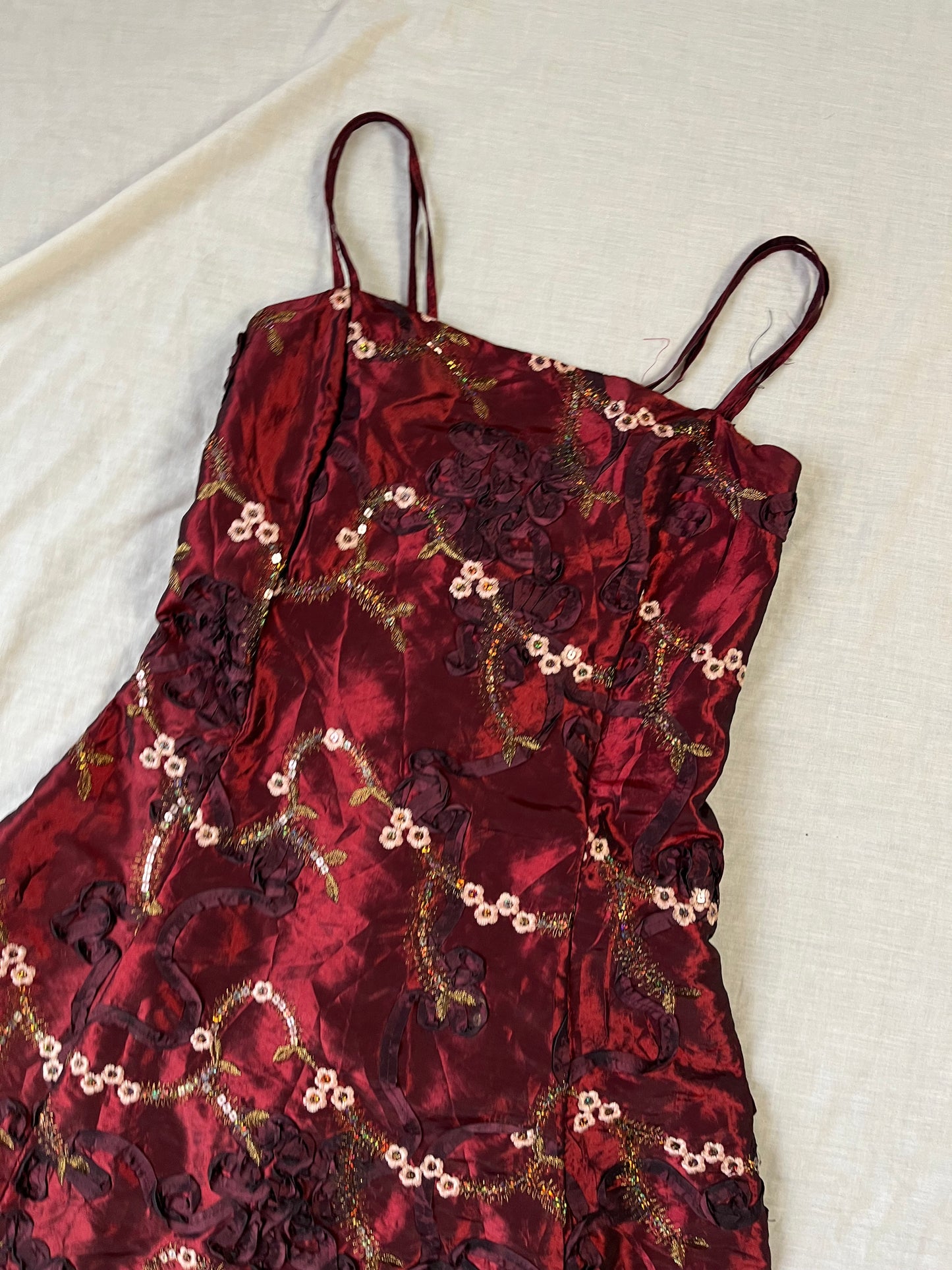 Red Floral Dress UK 8-10