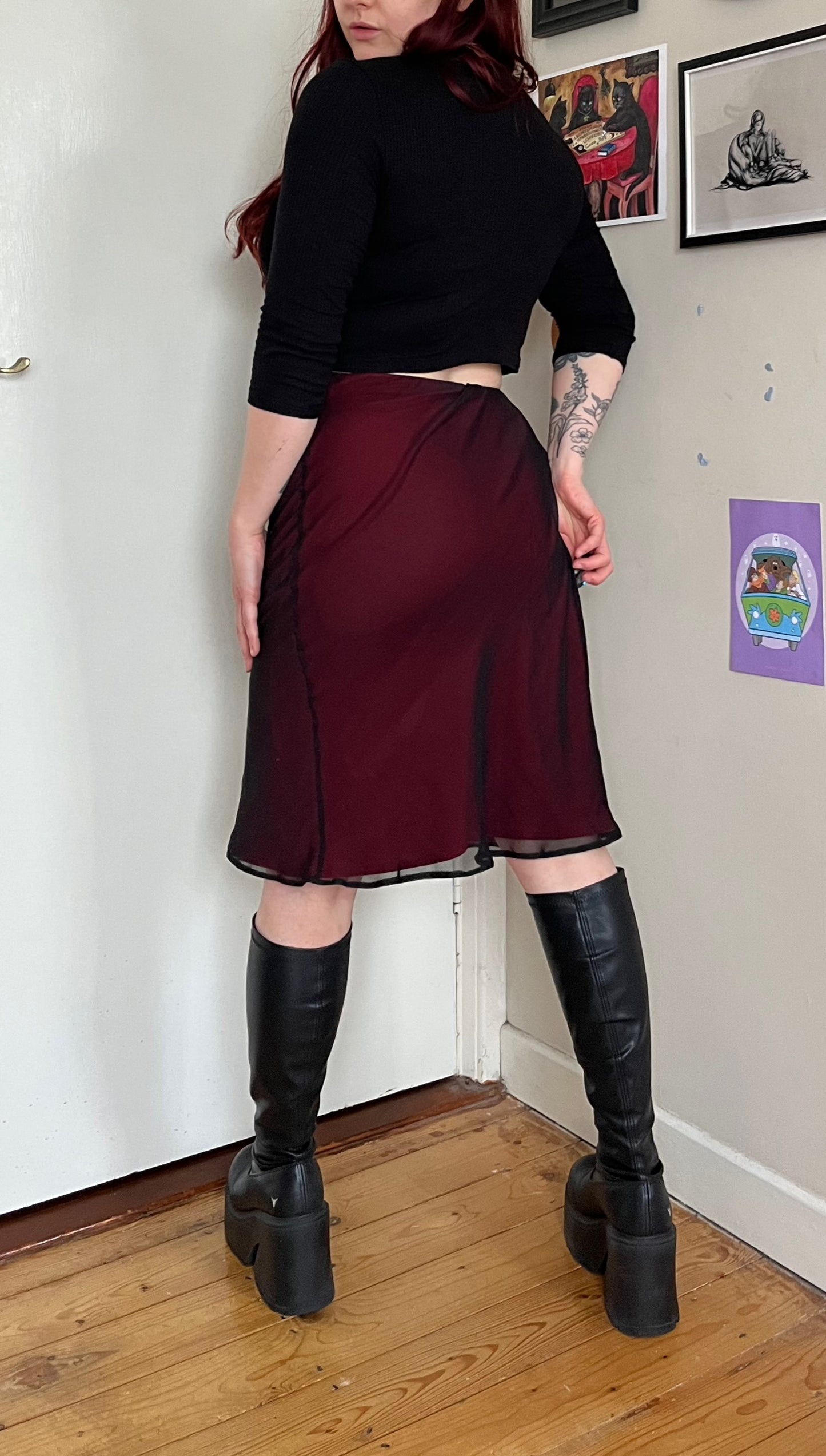 Red New Look Skirt UK 6-10