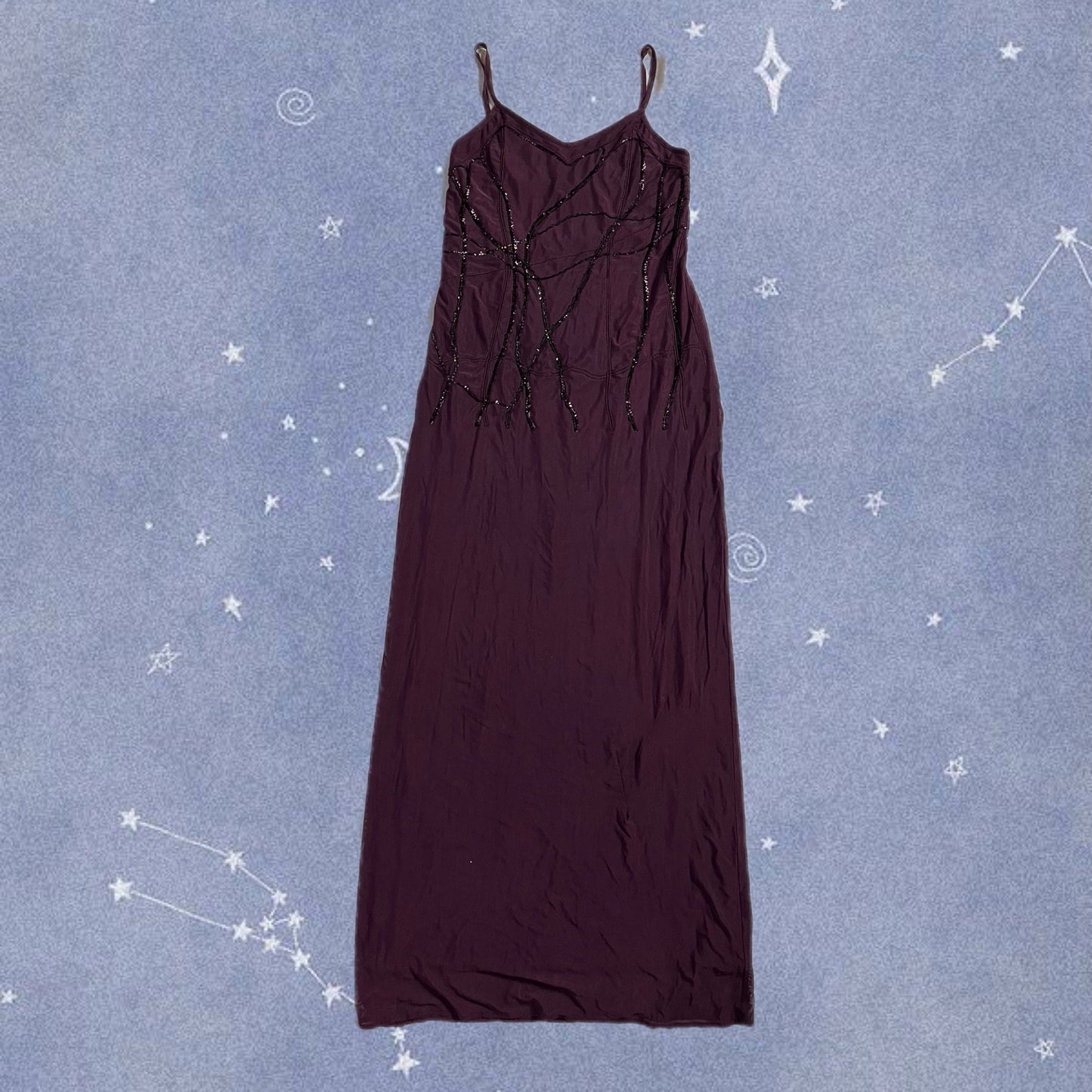 Purple Mesh Maxi Dress - UK 10