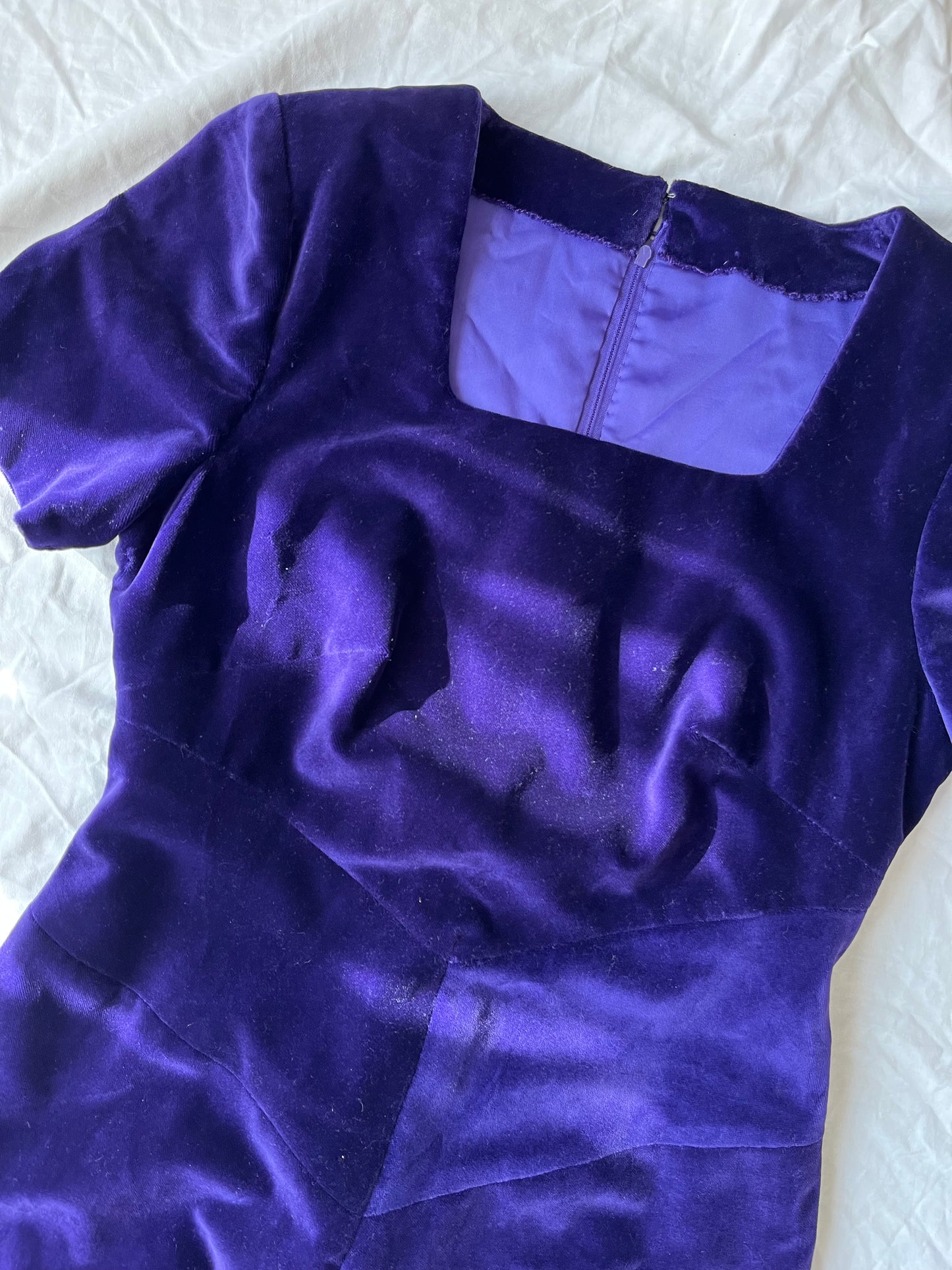 Purple Velvet Dress UK 12
