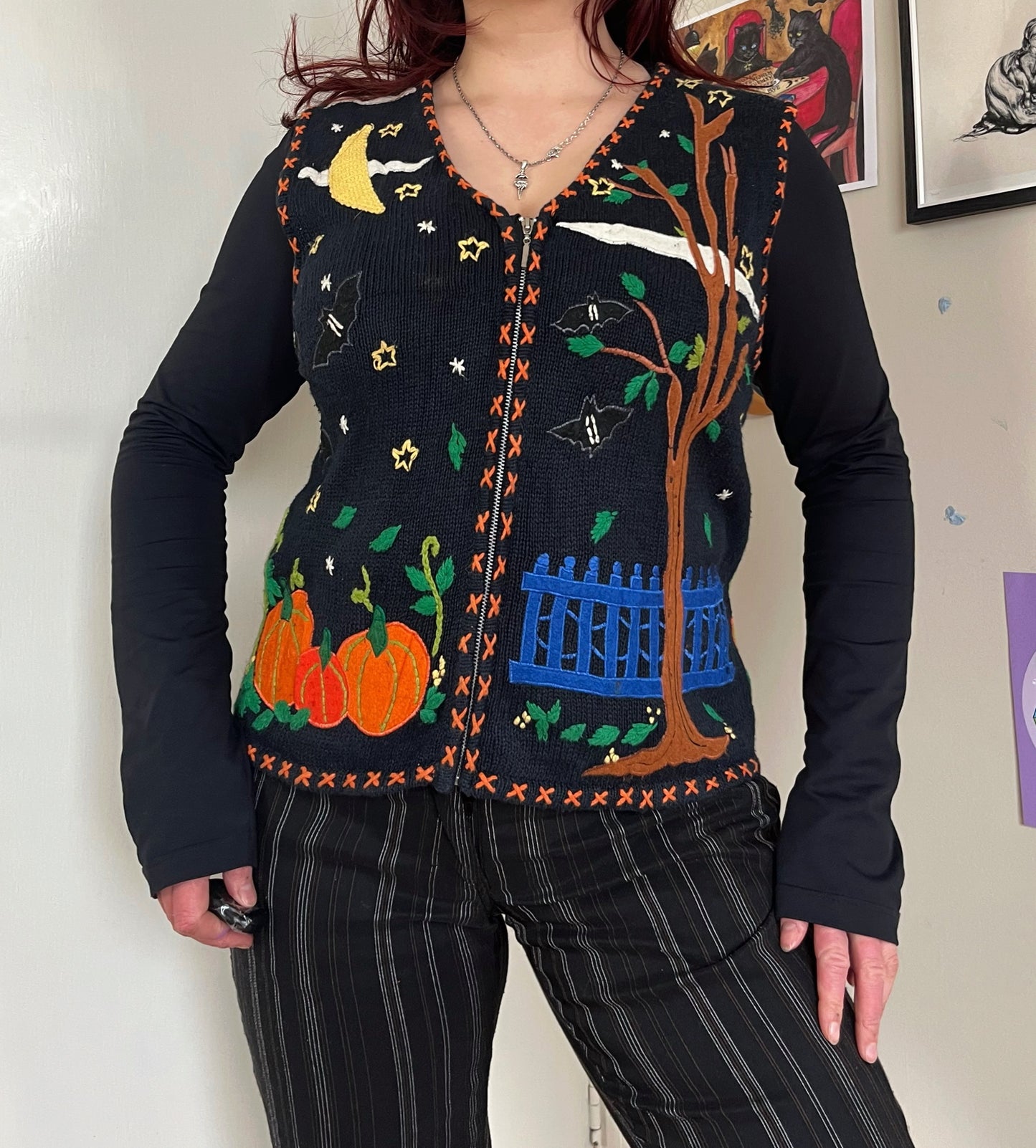 Luna 1990s Halloween Sweater Vest M