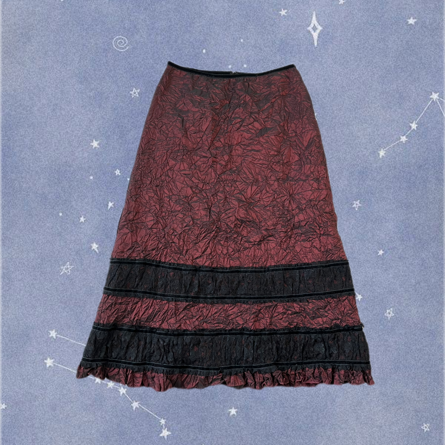 Burgundy Satin Skirt UK 10-14