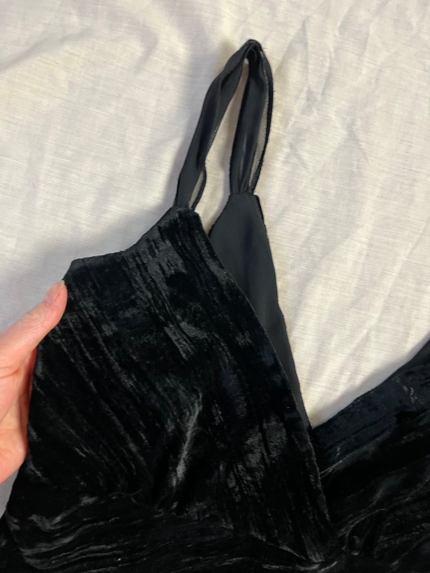 Black Velvet Dress UK 8