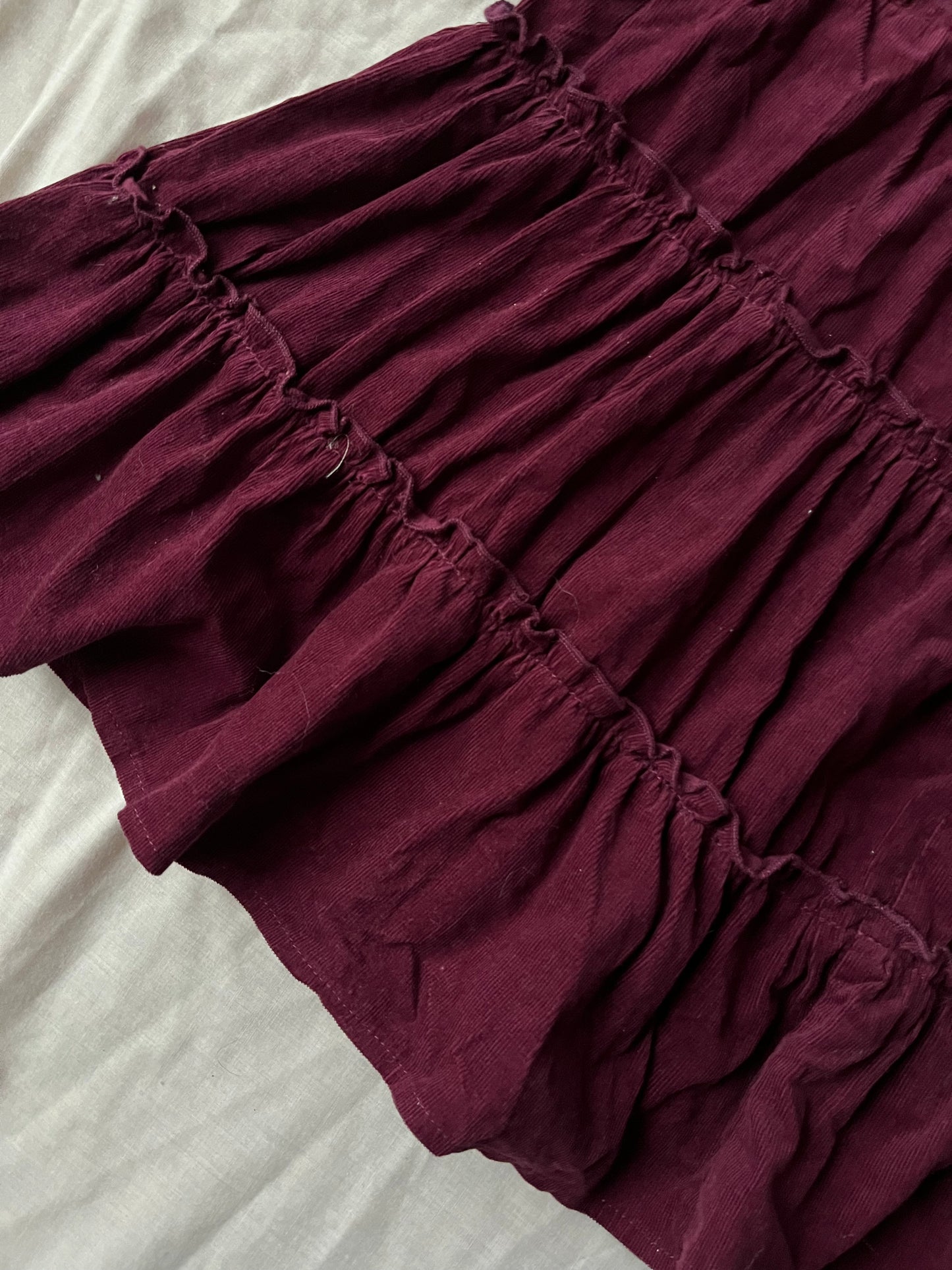 Dark Pink Corduroy Fairy Skirt - UK 14