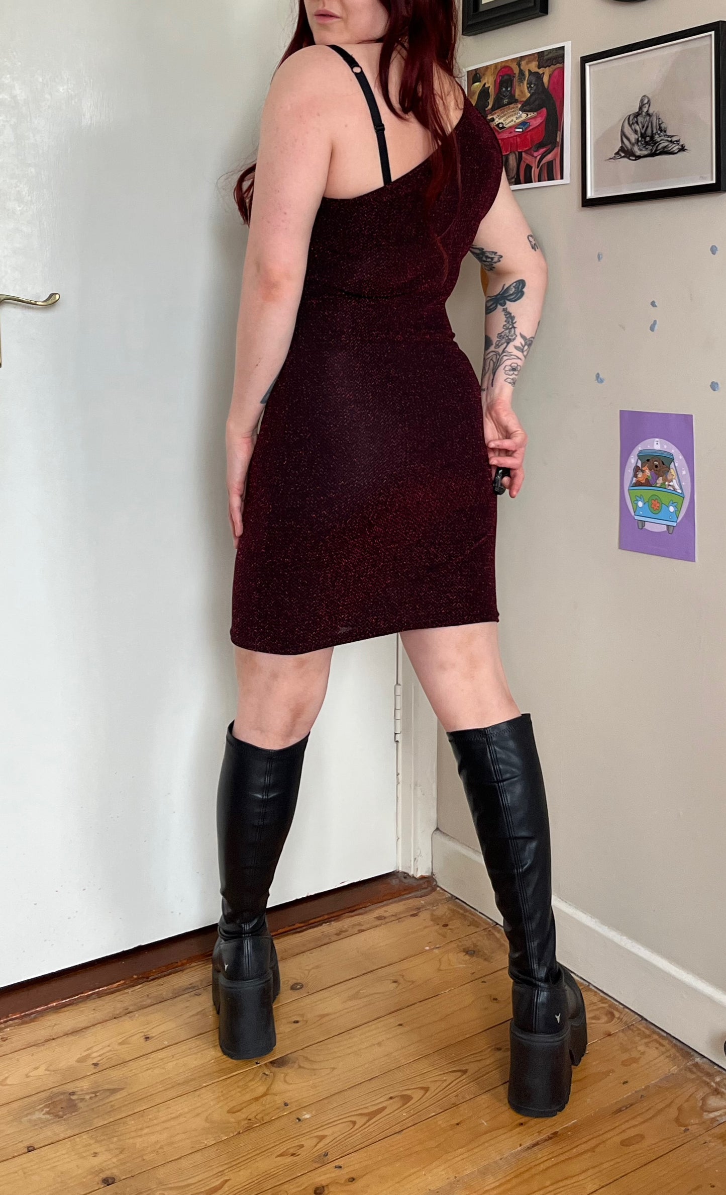 Glittery Red Dress UK 10