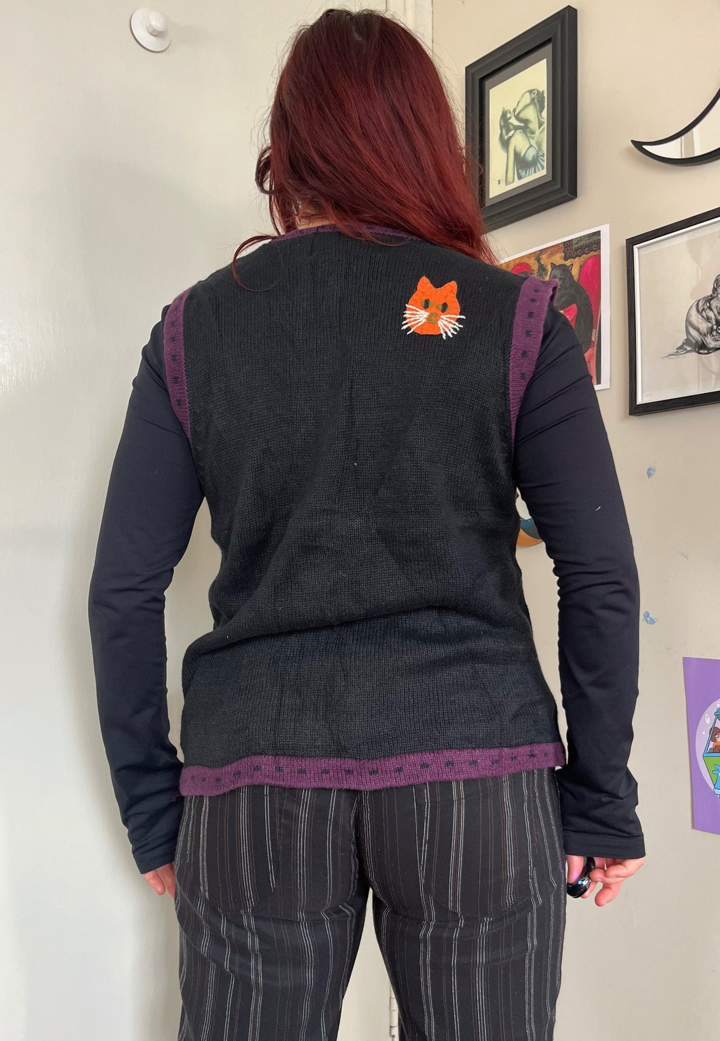 Trick or Treat 1990s Halloween Sweater Vest M/L