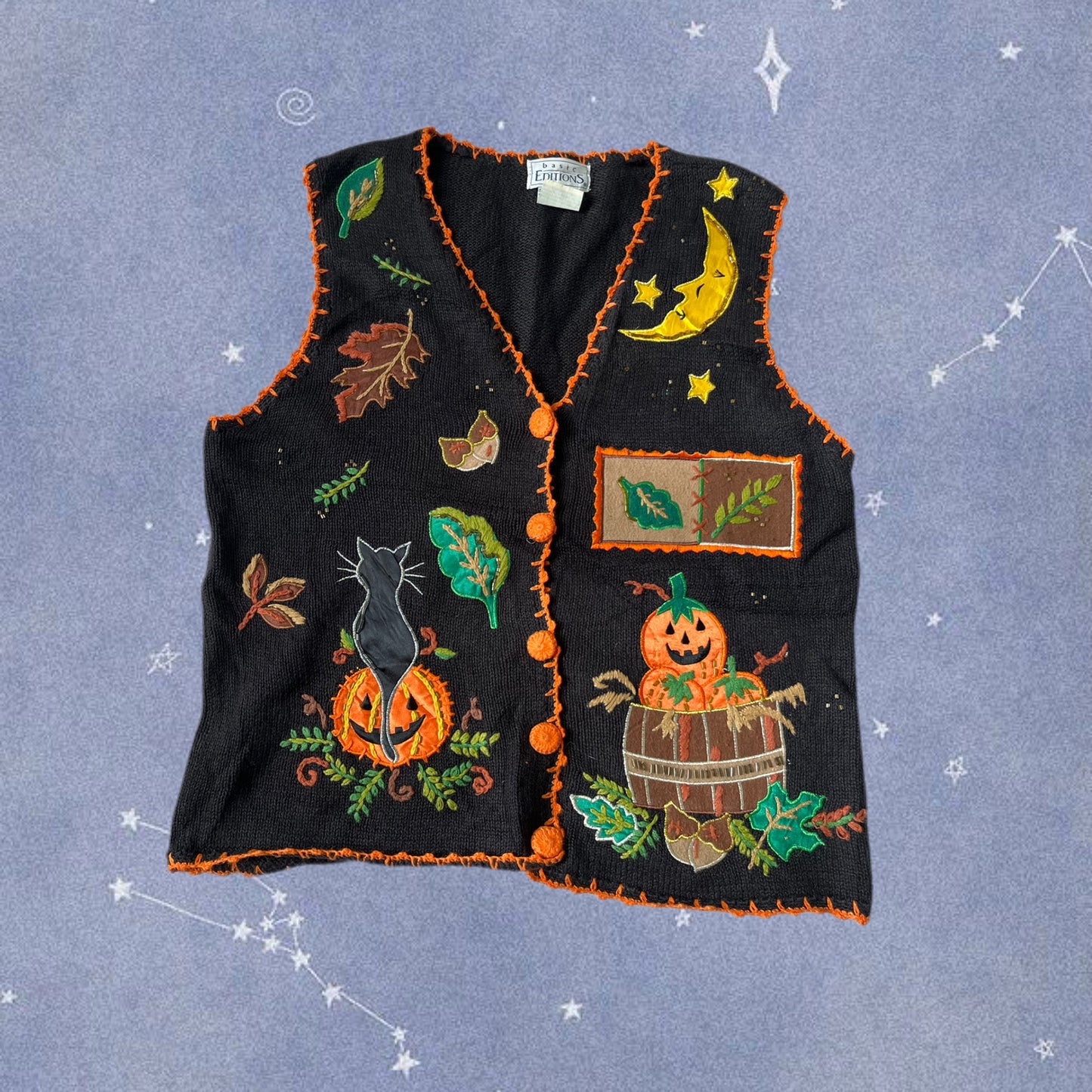 Happy Harvest 1990s Halloween Sweater Vest S (2)