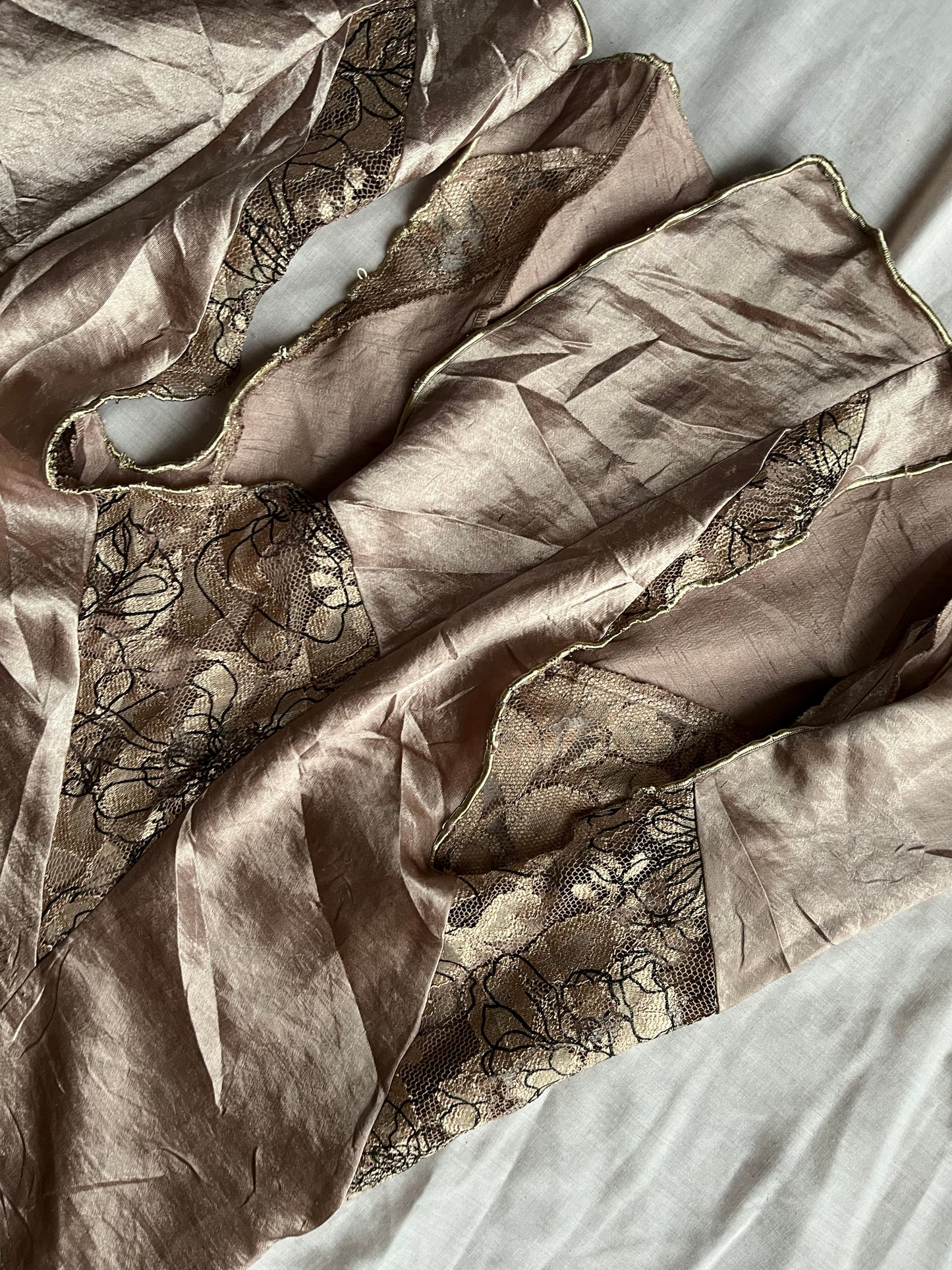 Gold Satin Maxi Skirt - UK 12