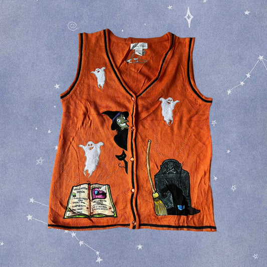 Toil and Trouble 2000s Halloween Sweater Vest M