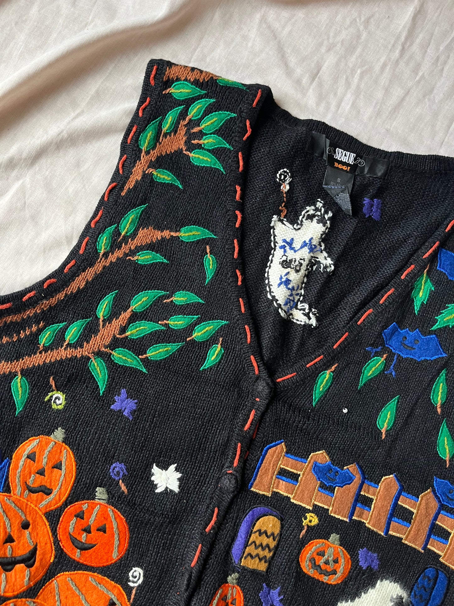 Pumpkin Patch 1990s Halloween Sweater Vest M