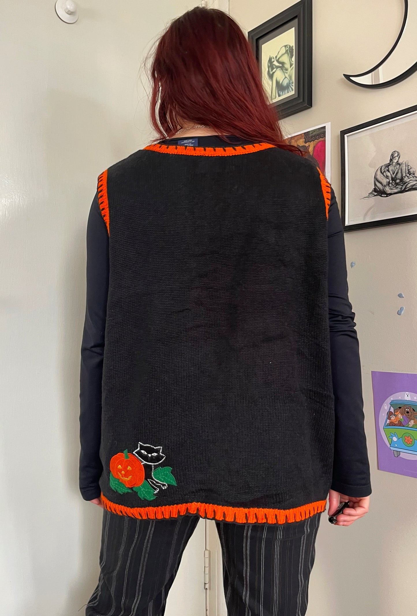 Pumpkin Patch 1990s Halloween Sweater Vest XL/2X