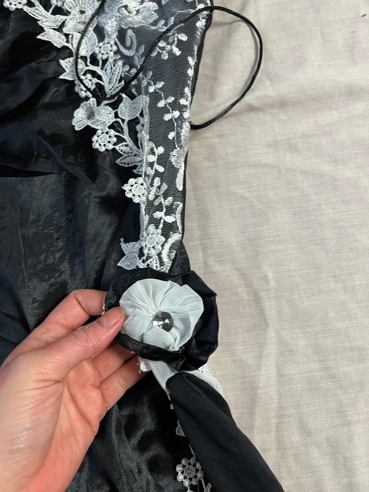 Black Lace Slip Dress - UK 10