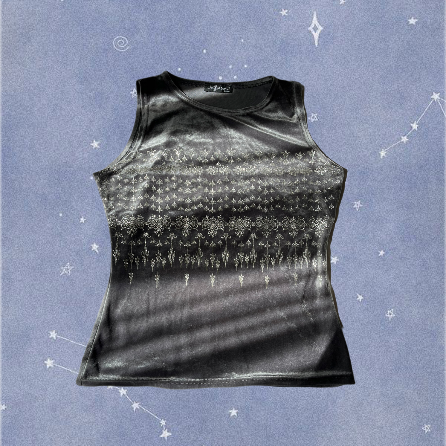 Silver Velvet Top UK 12