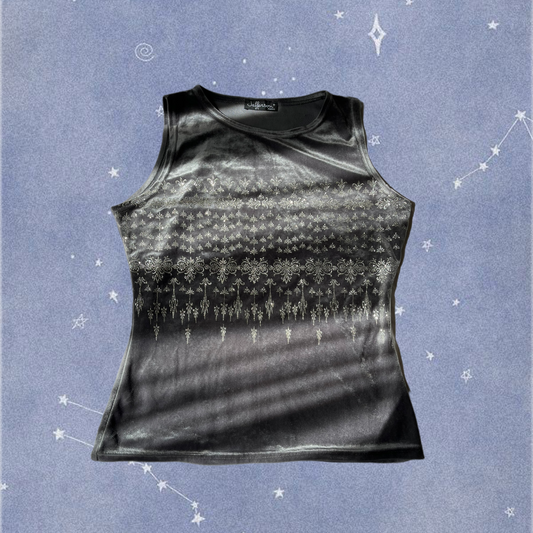 Silver Velvet Top UK 12