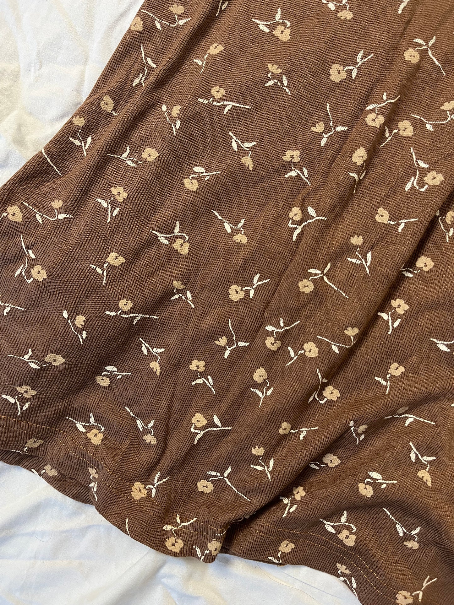 Brown Floral Skirt UK 12-14