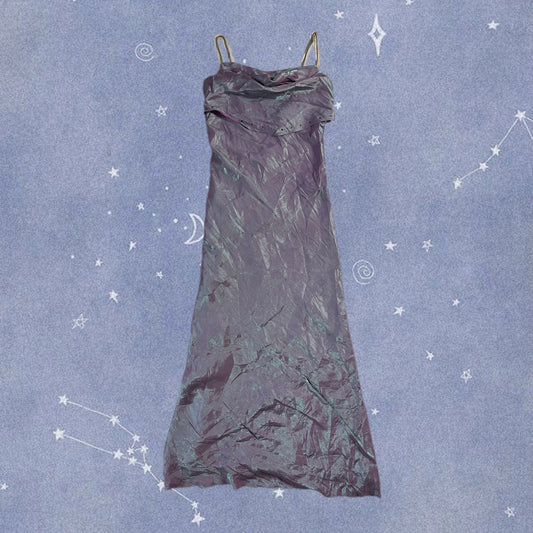 Lilac Satin Evening Dress - UK 10