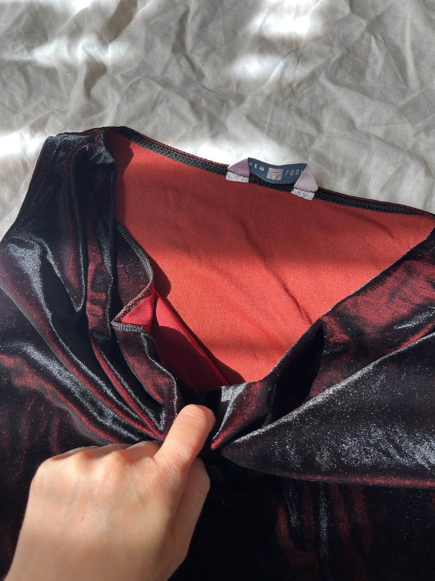 New Look Cowl Neck Velvet Top UK 10