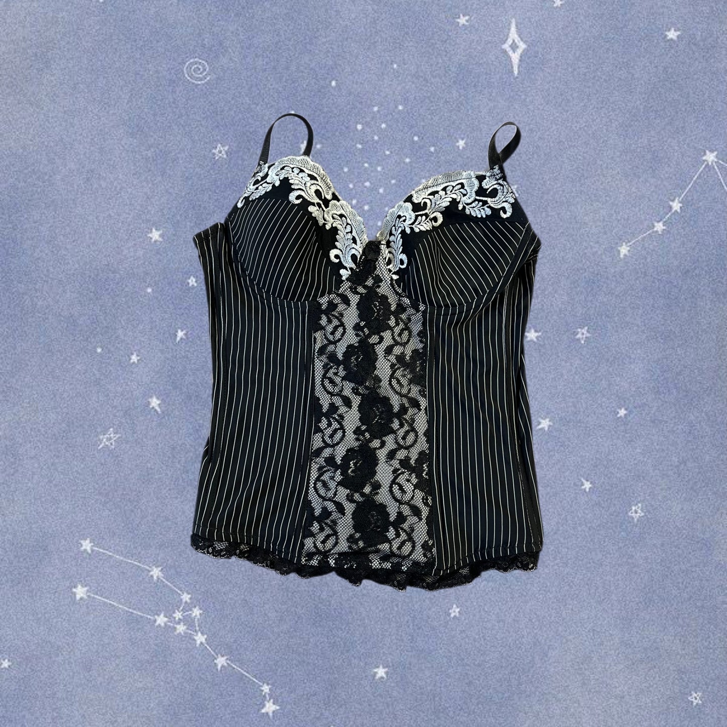 Black and White Corset Top UK 8