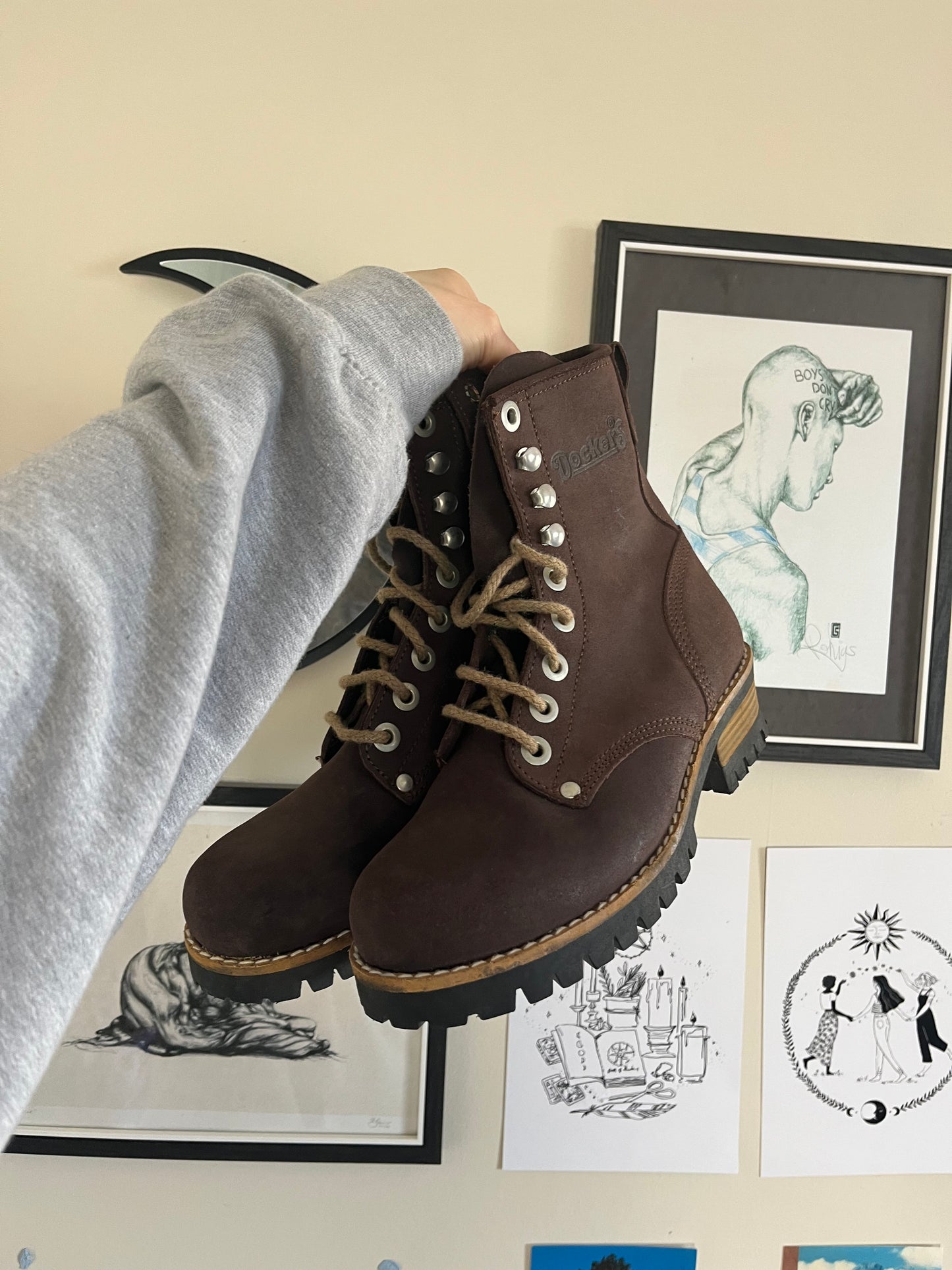 1990s Brown Dockers Boots UK 4/EU 37