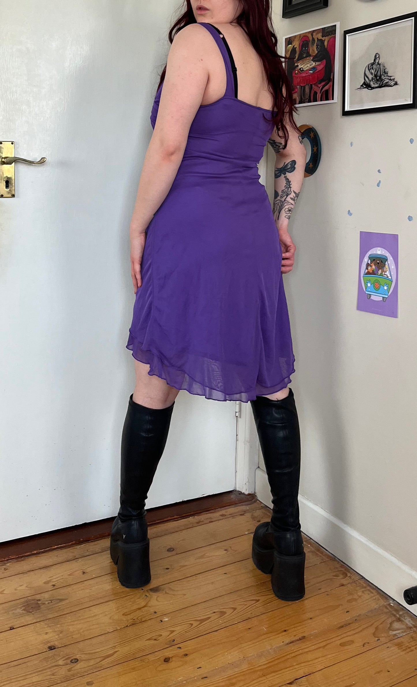 Purple Mesh Dress - UK 8-10
