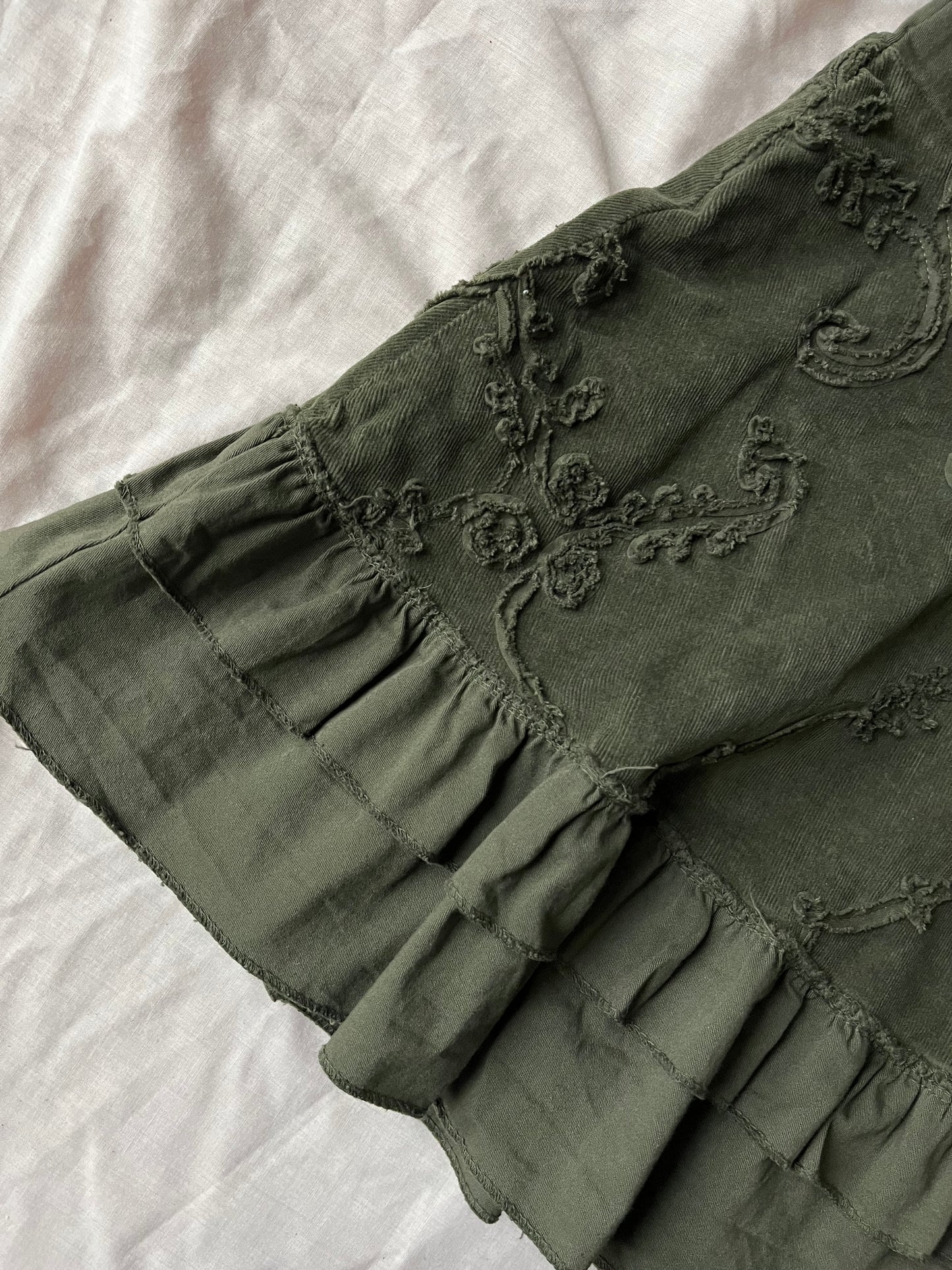 Green Corduroy Fairy Skirt - UK 10