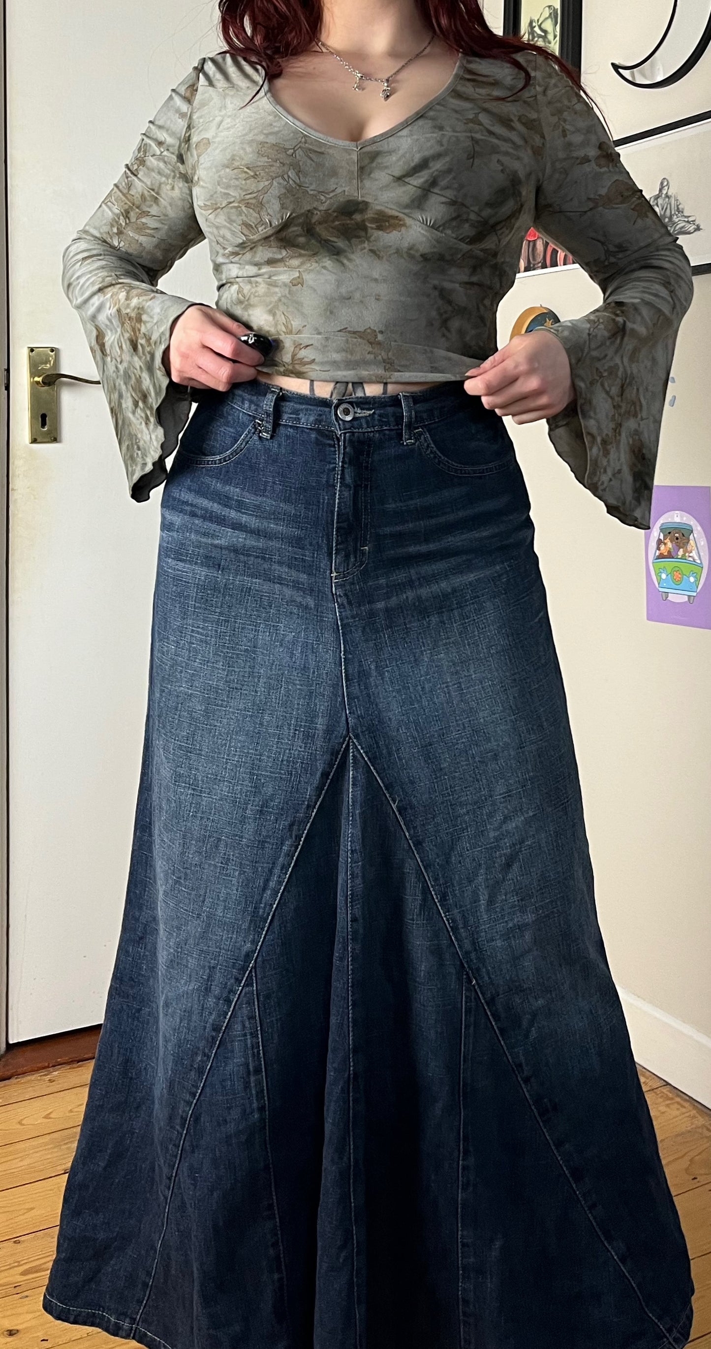 Denim Maxi Skirt UK 12