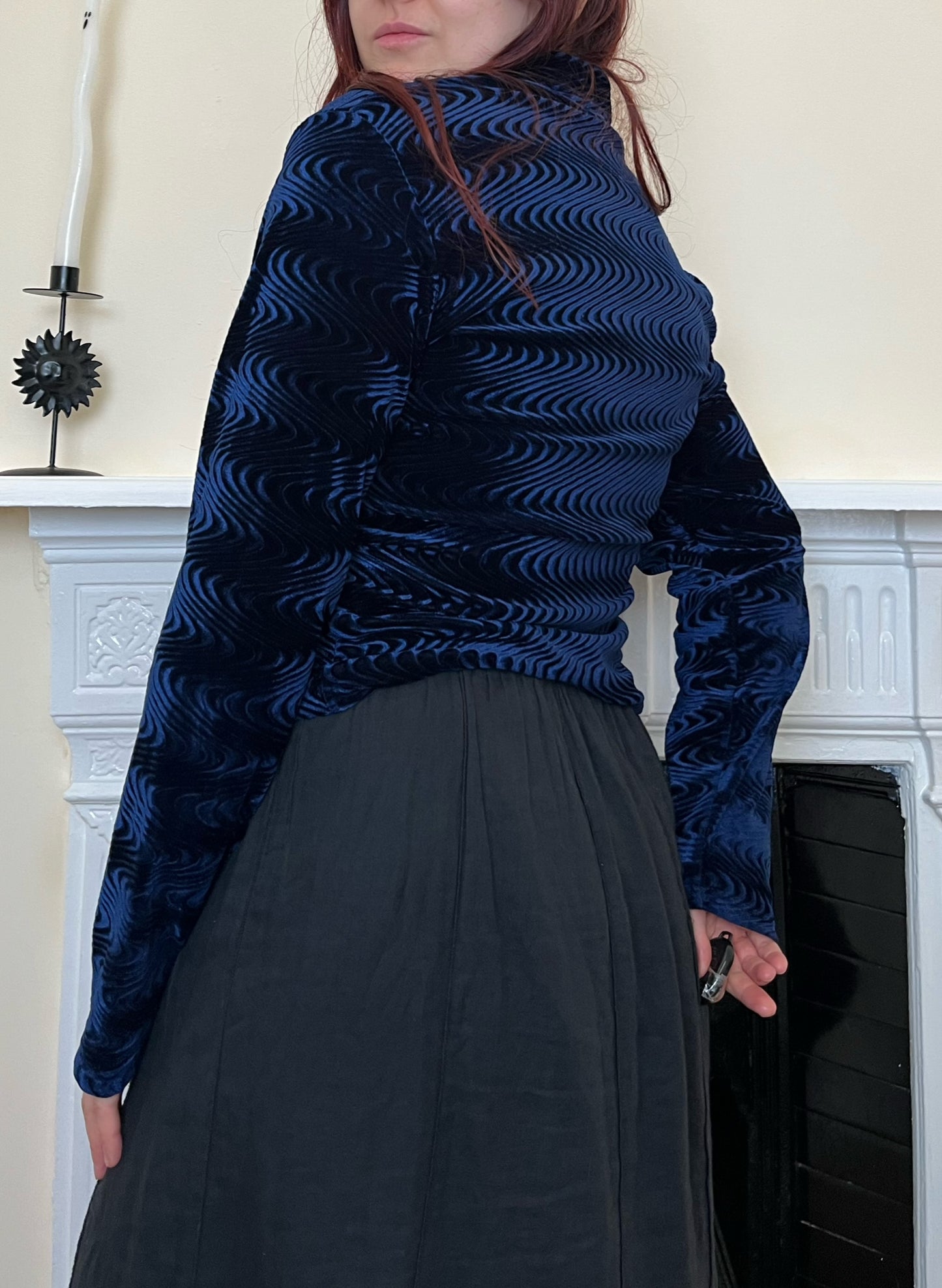 Blue Velvet Top UK 10-12