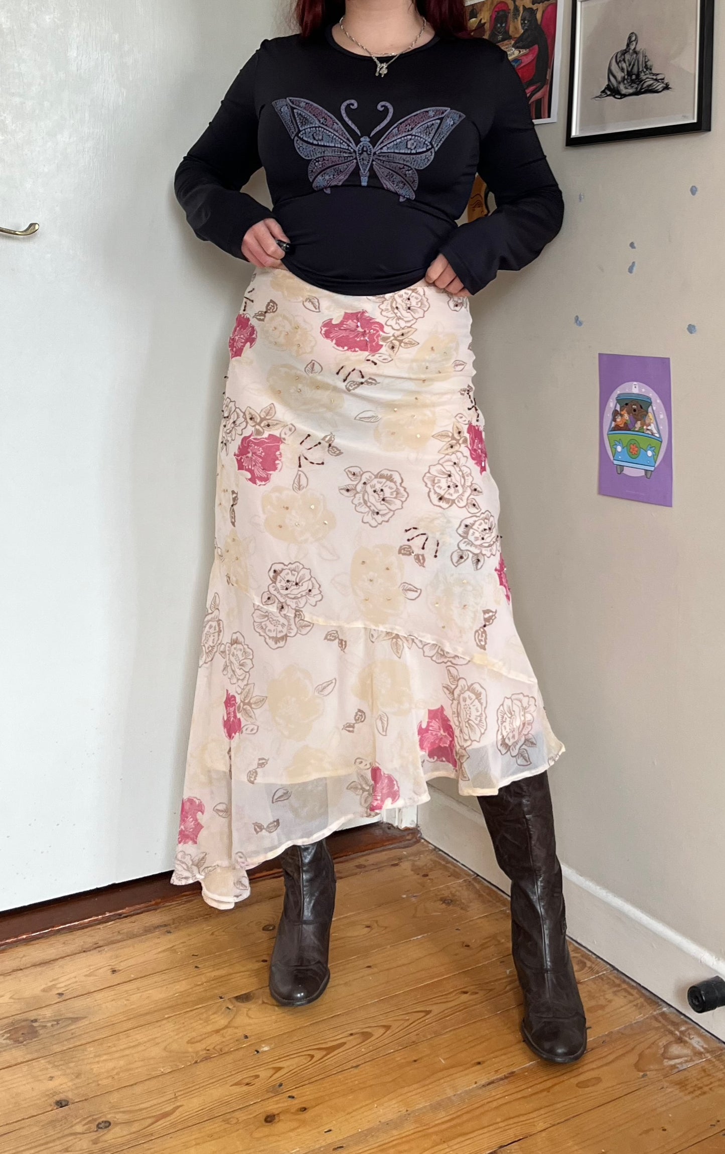 Floral Fairy Maxi Skirt UK 10-12