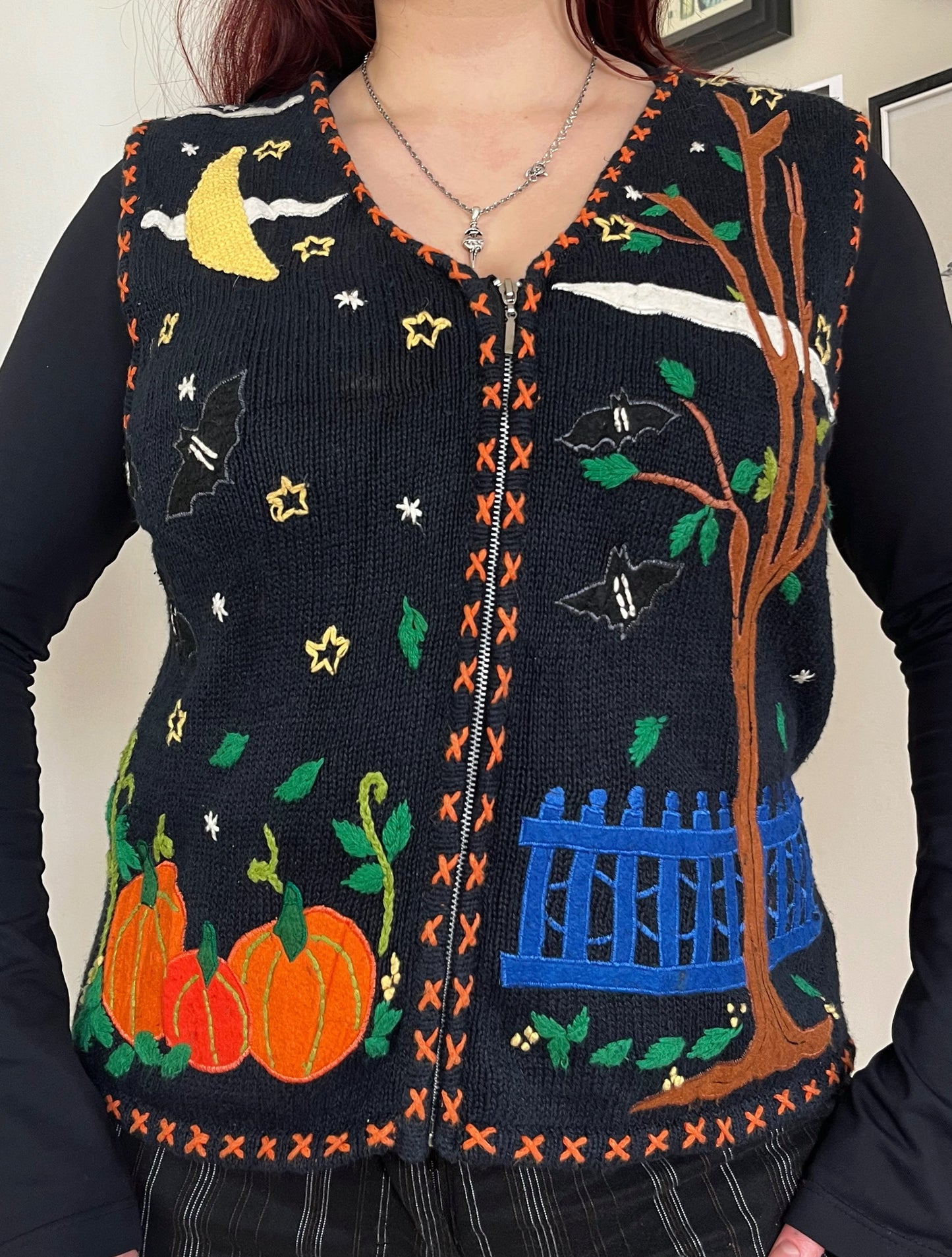 Luna 1990s Halloween Sweater Vest M