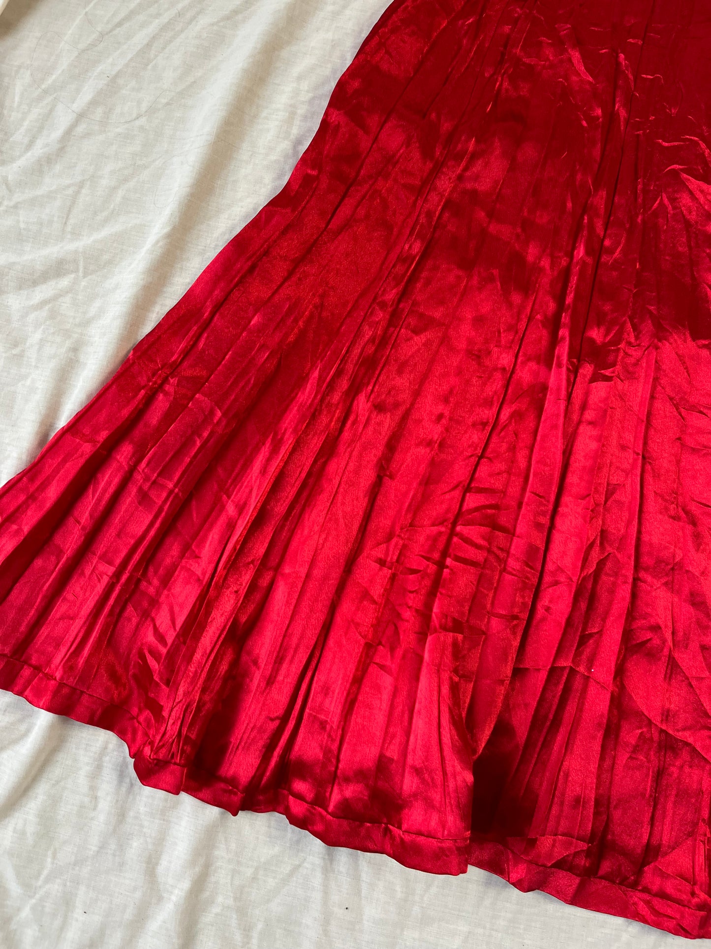 Red Satin Dress UK 10