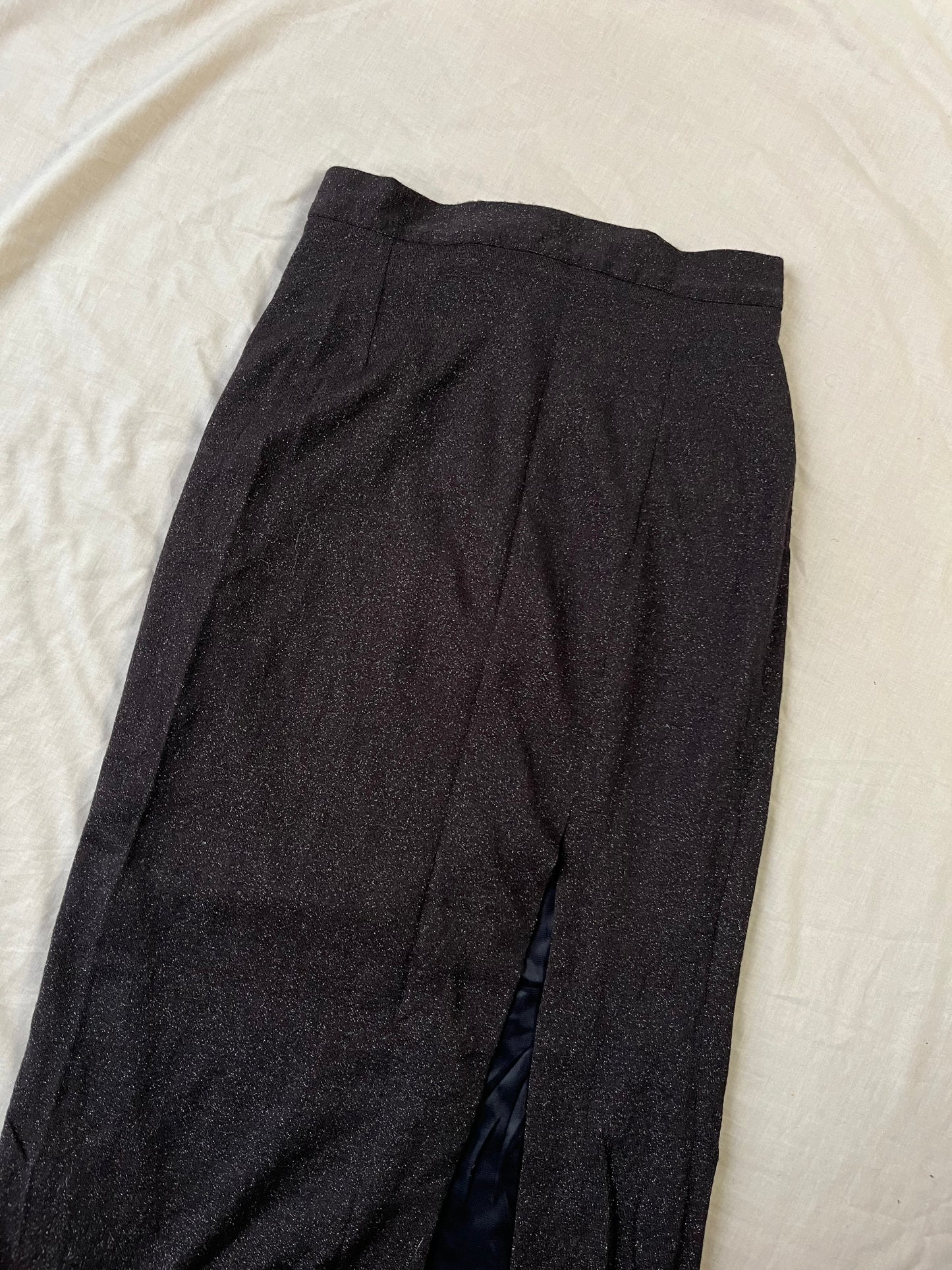 Black Shimmery Maxi Skirt UK 8