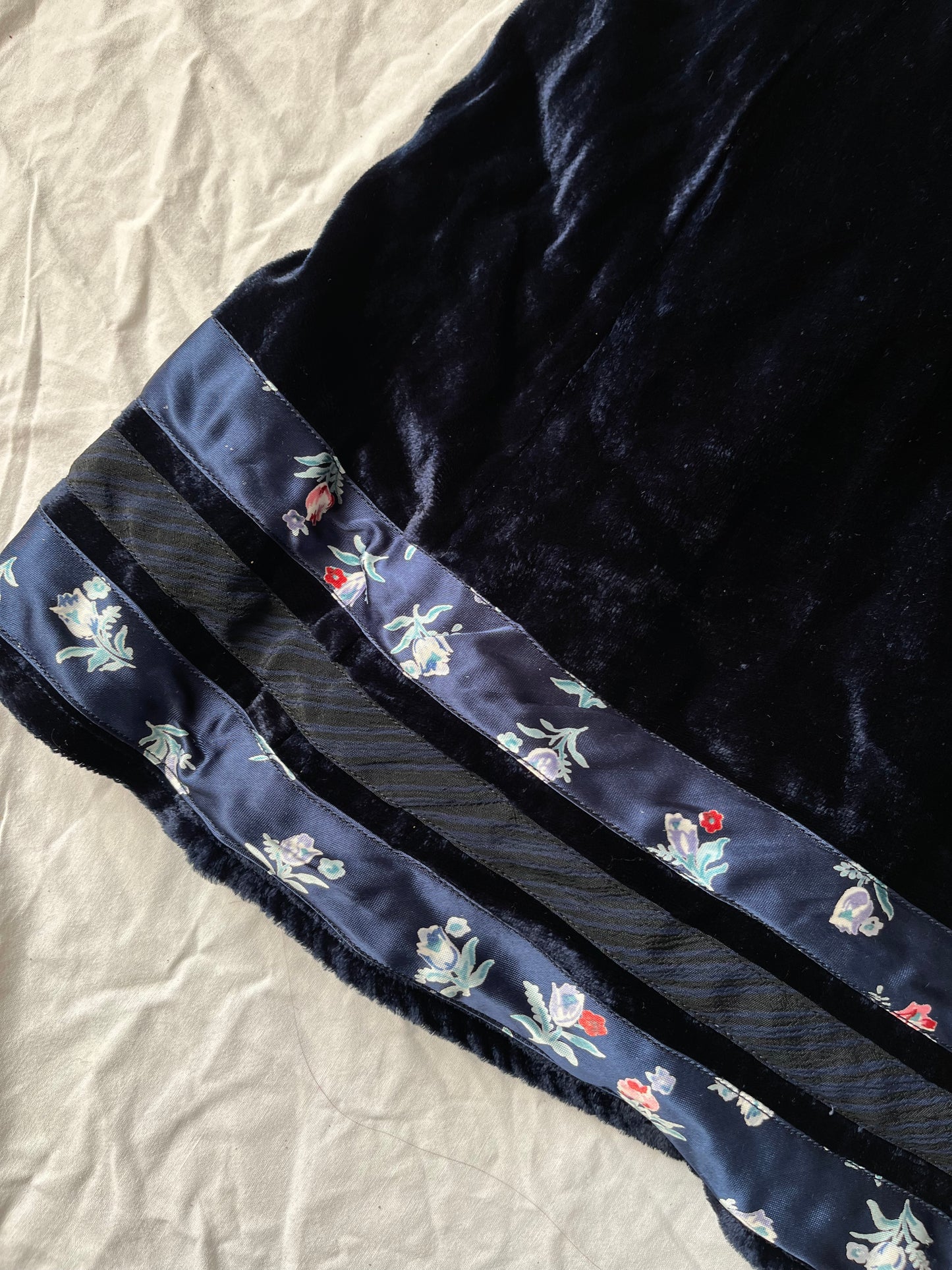 Blue Velvet Skirt UK 8