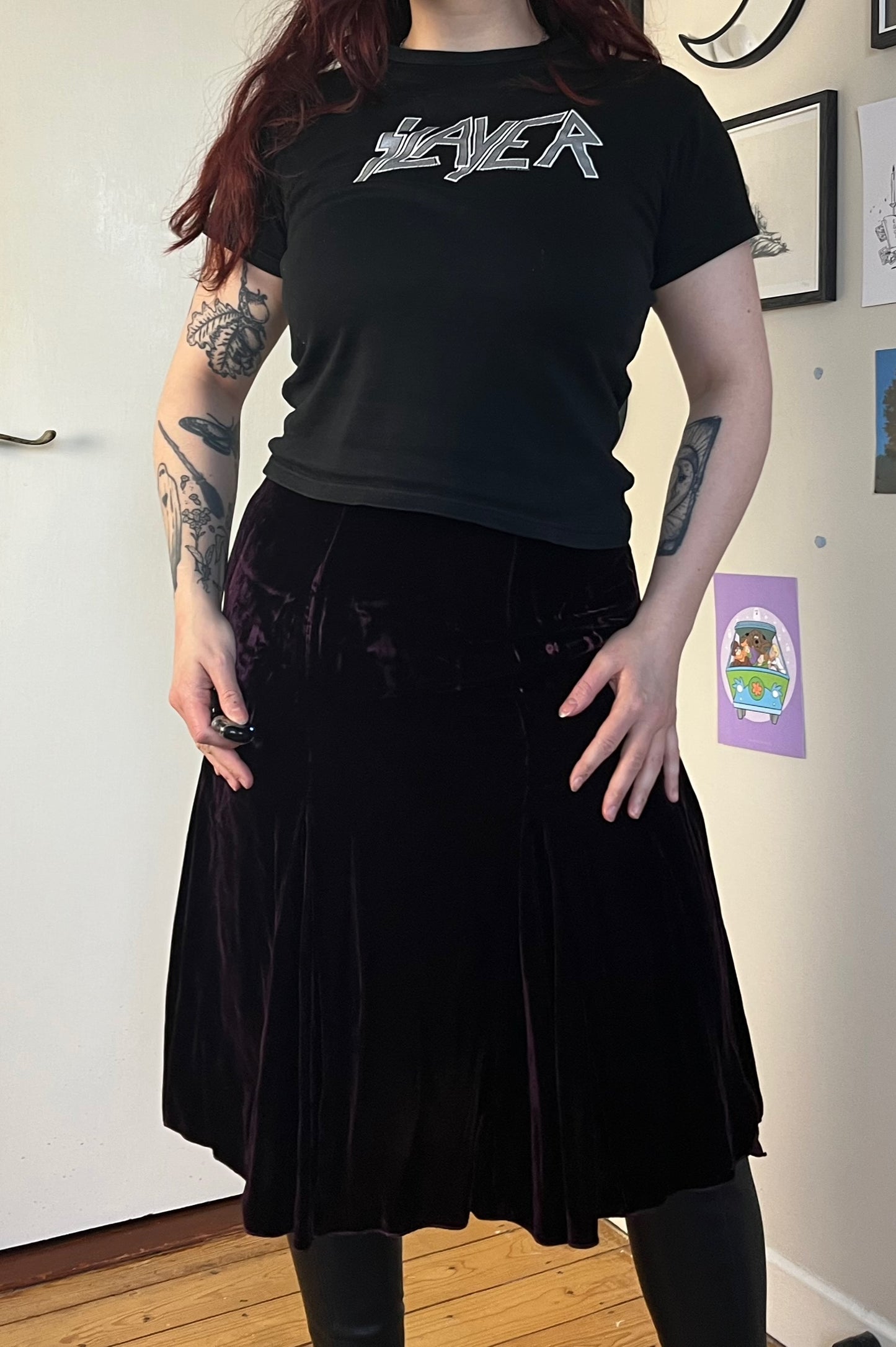 Purple Velvet Skirt UK 10