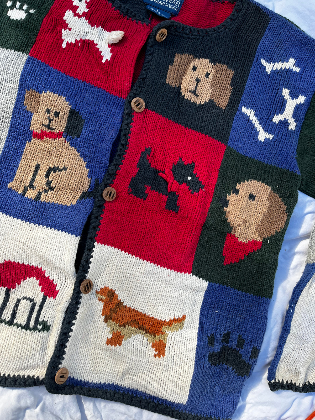 Patchwork Dog Cardigan L