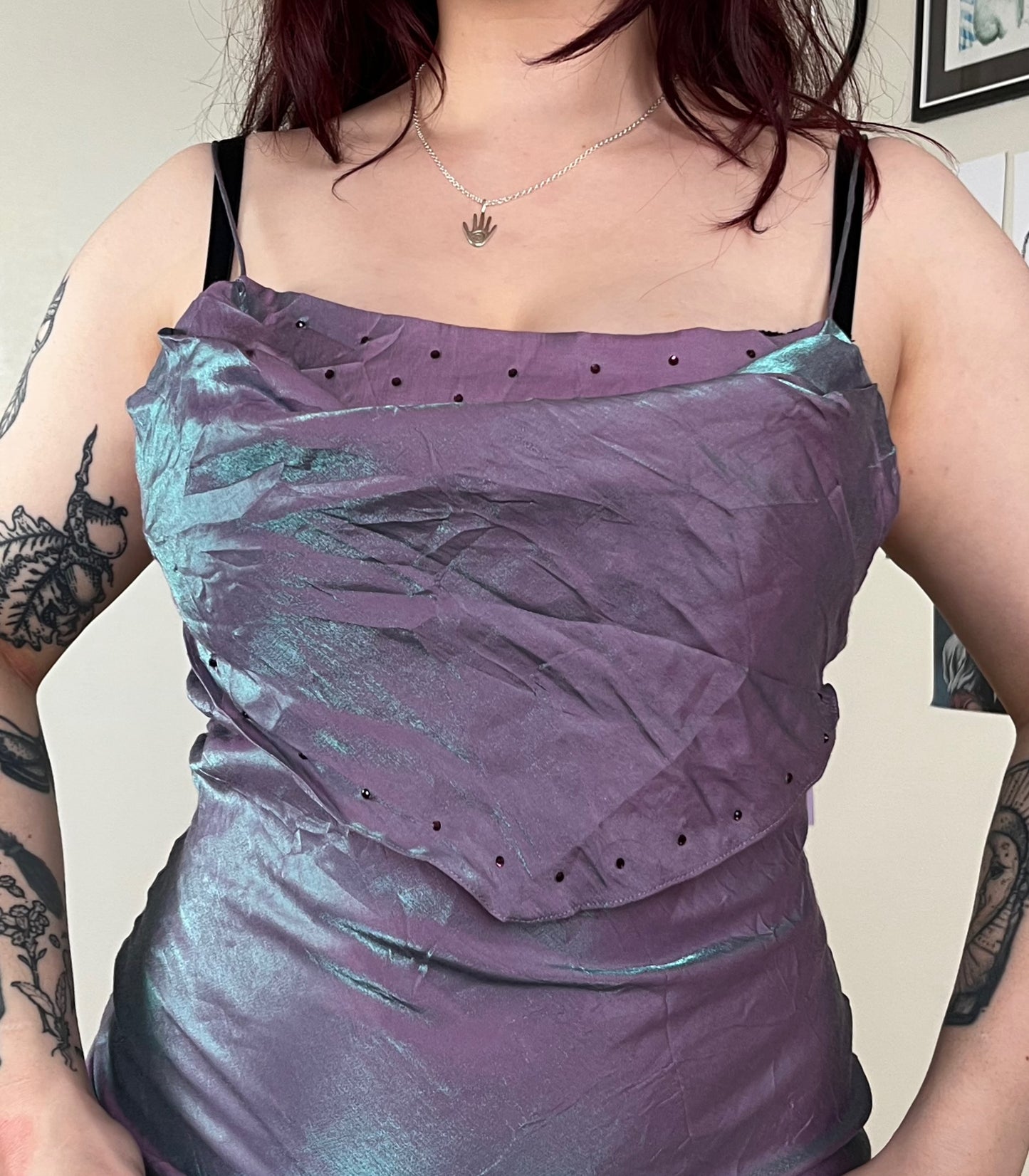 Lilac Satin Evening Dress - UK 10