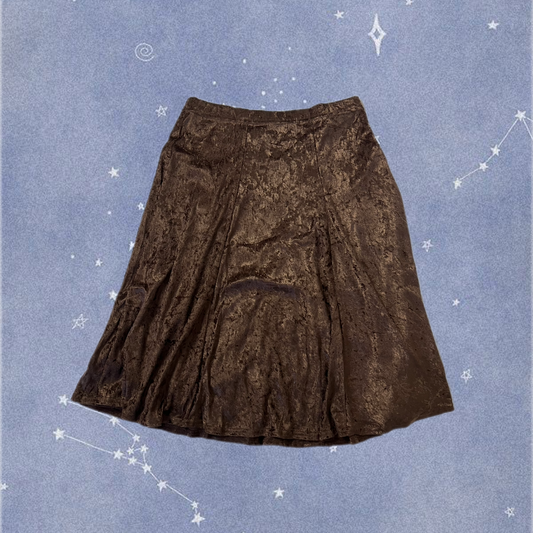 Brown Velvet Skirt UK 14-16