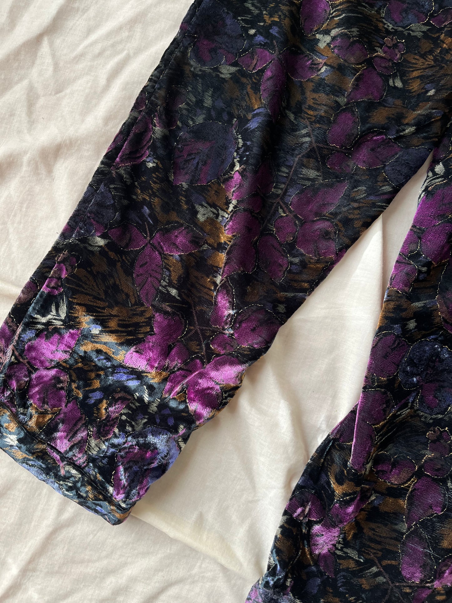 Purple Velvet Pants UK 10