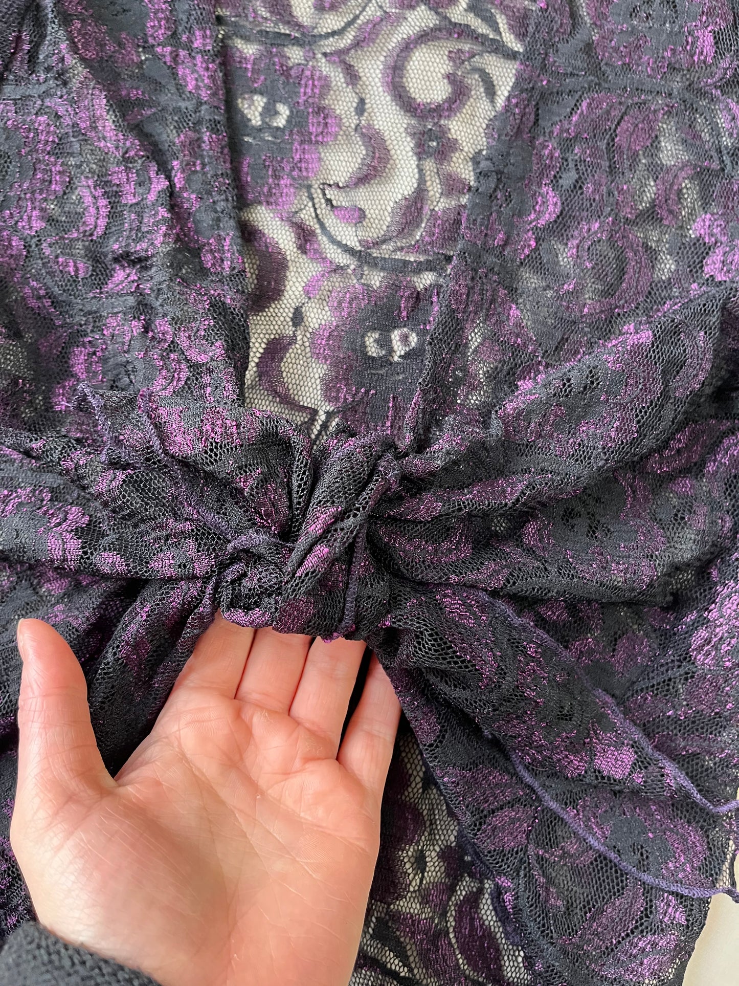 Purple and Black Lace Top UK 8-10