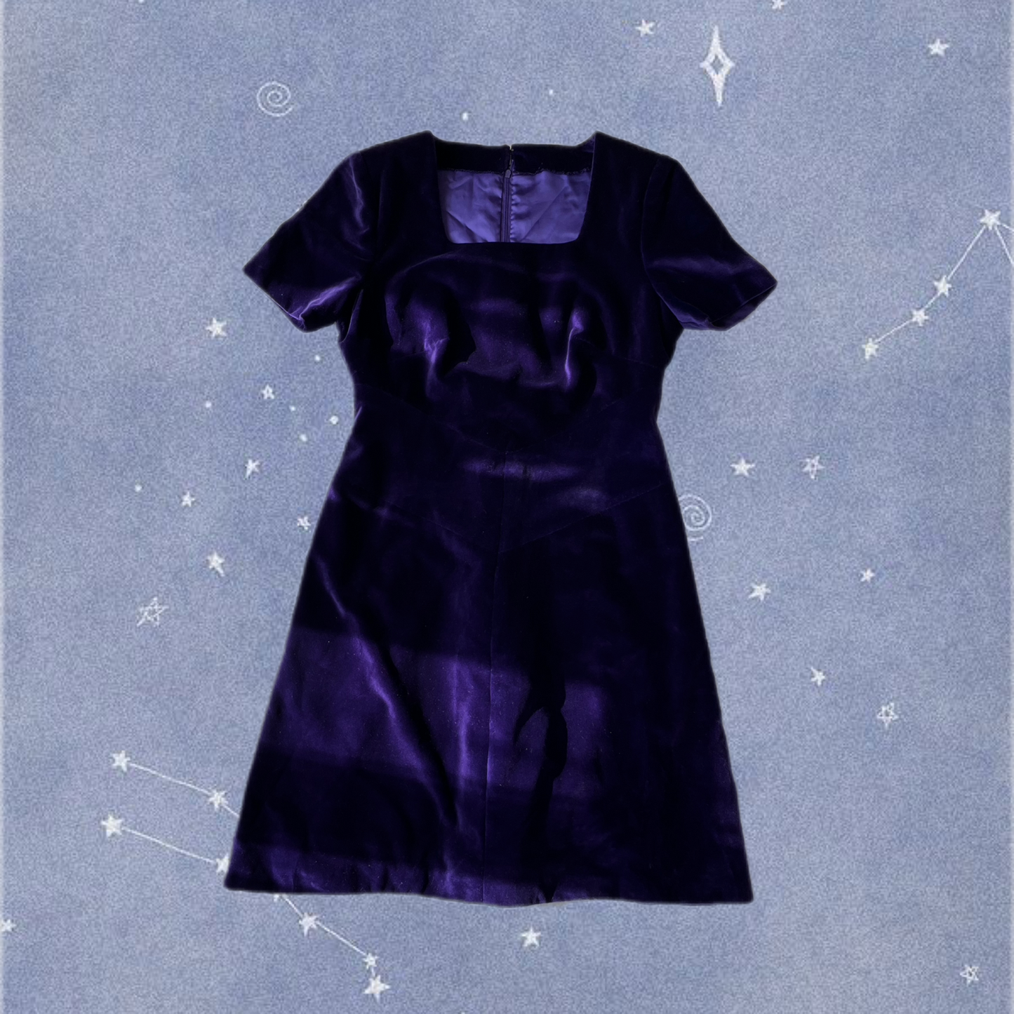 Purple Velvet Dress UK 12