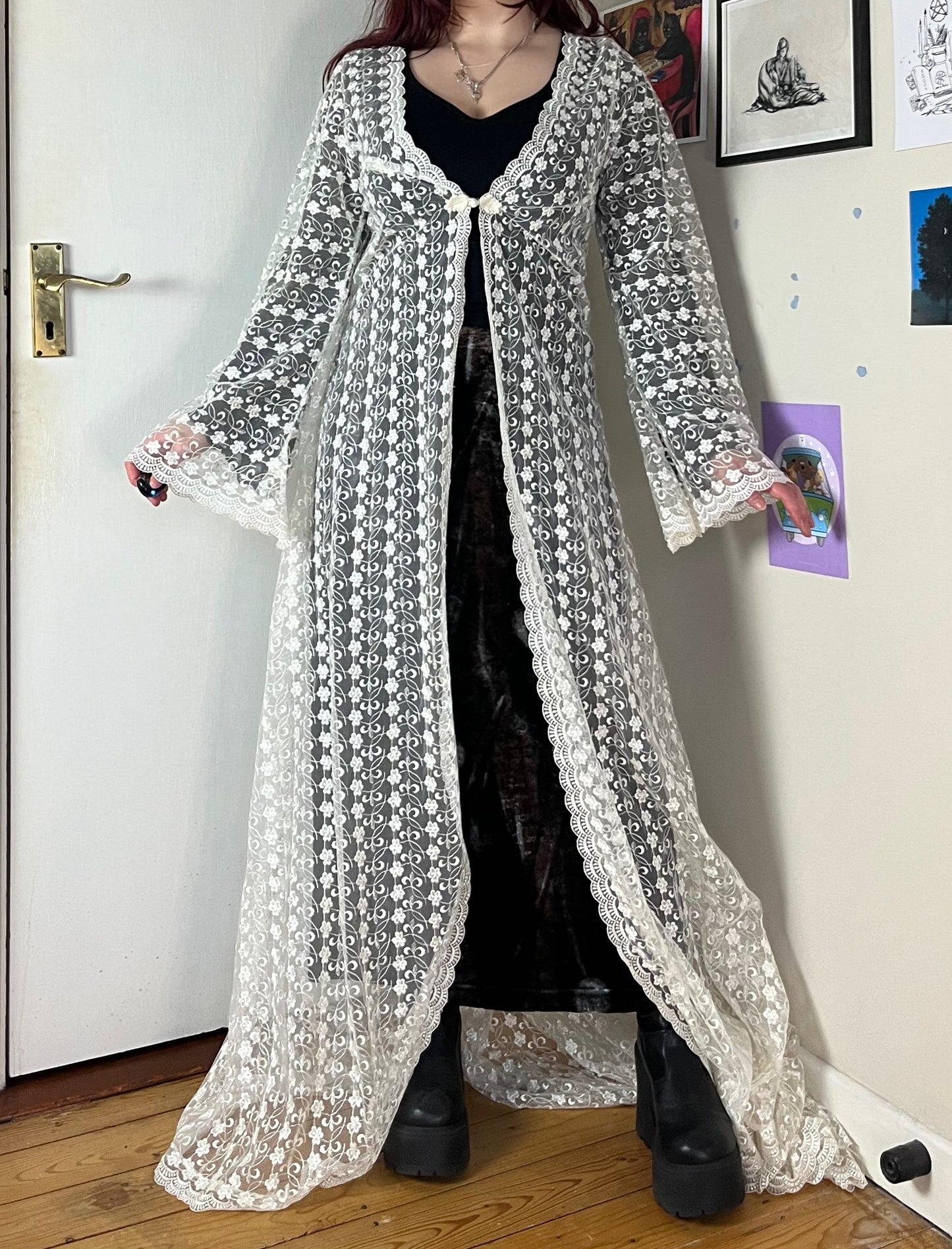 Gothic Bridal Long Robe UK 12