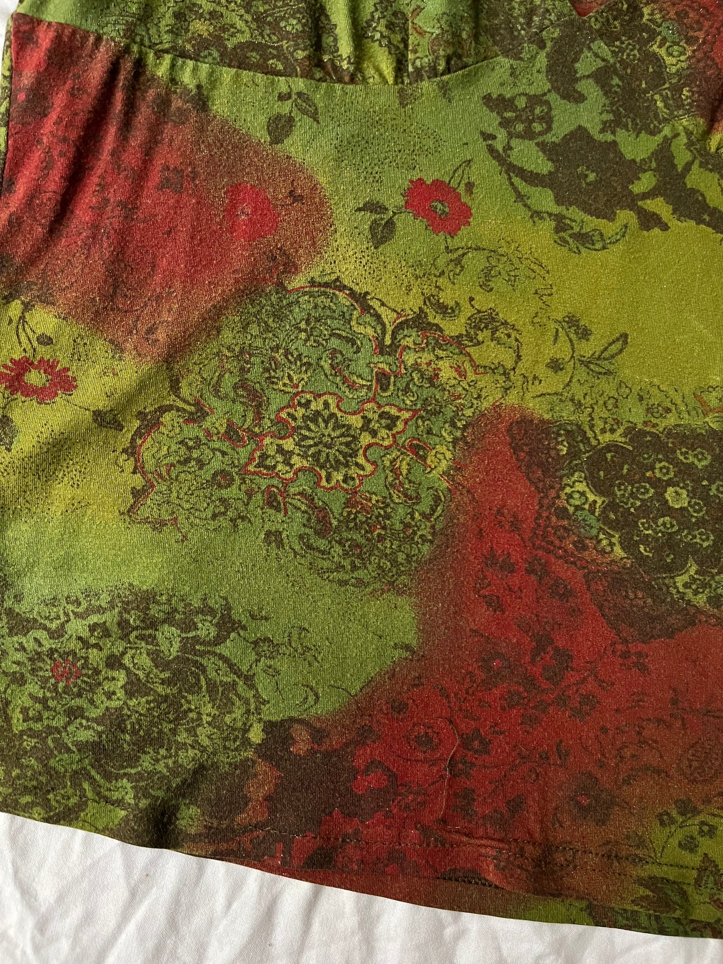 Red/Green Fairy Top UK 14